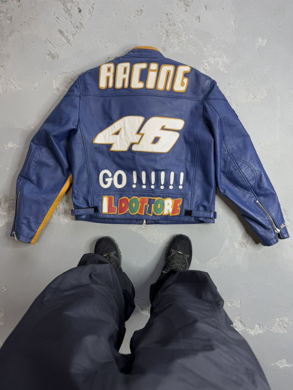 Other VINTAGE RACING LEATHER JACKET V/46 VALENTINO ROSSI STYLE Size US XXL / EU 58 / 5 - 2 Thumbnail