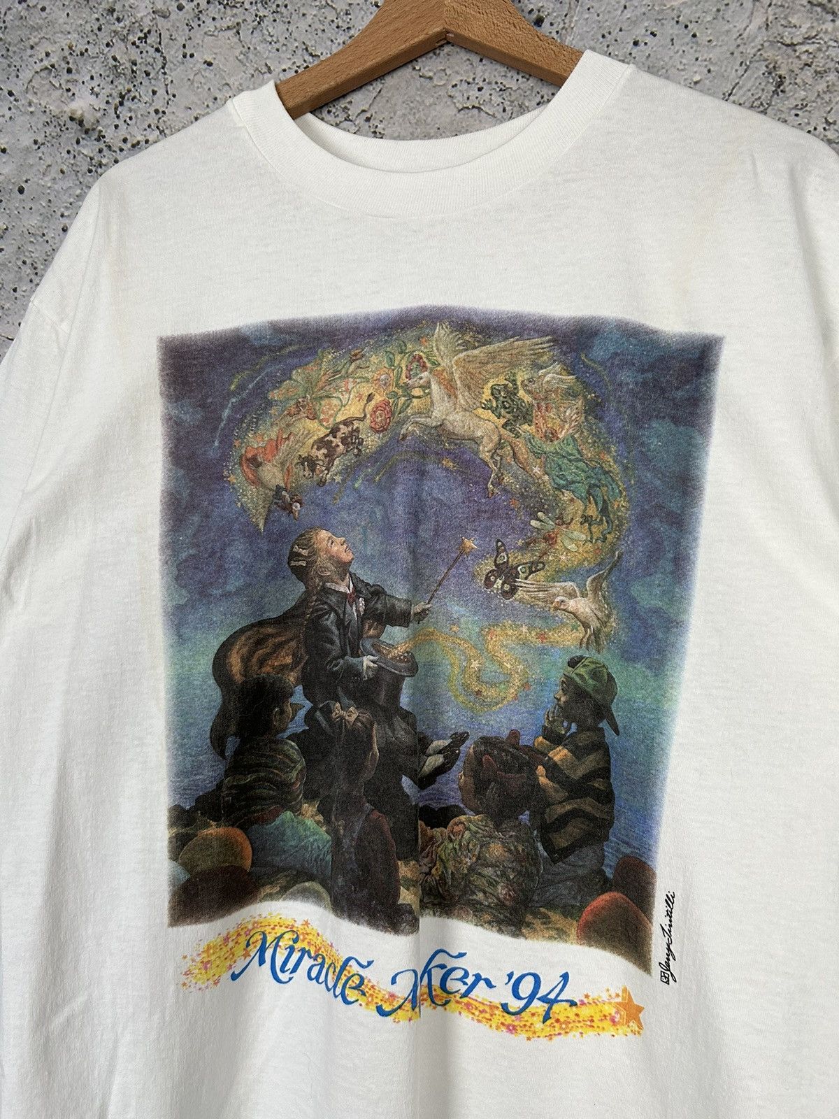 Band Tees × Vintage Vintage 90s Graphic Tee Miracle 1994 Wizard Artwork Size US L / EU 52-54 / 3 - 3 Thumbnail