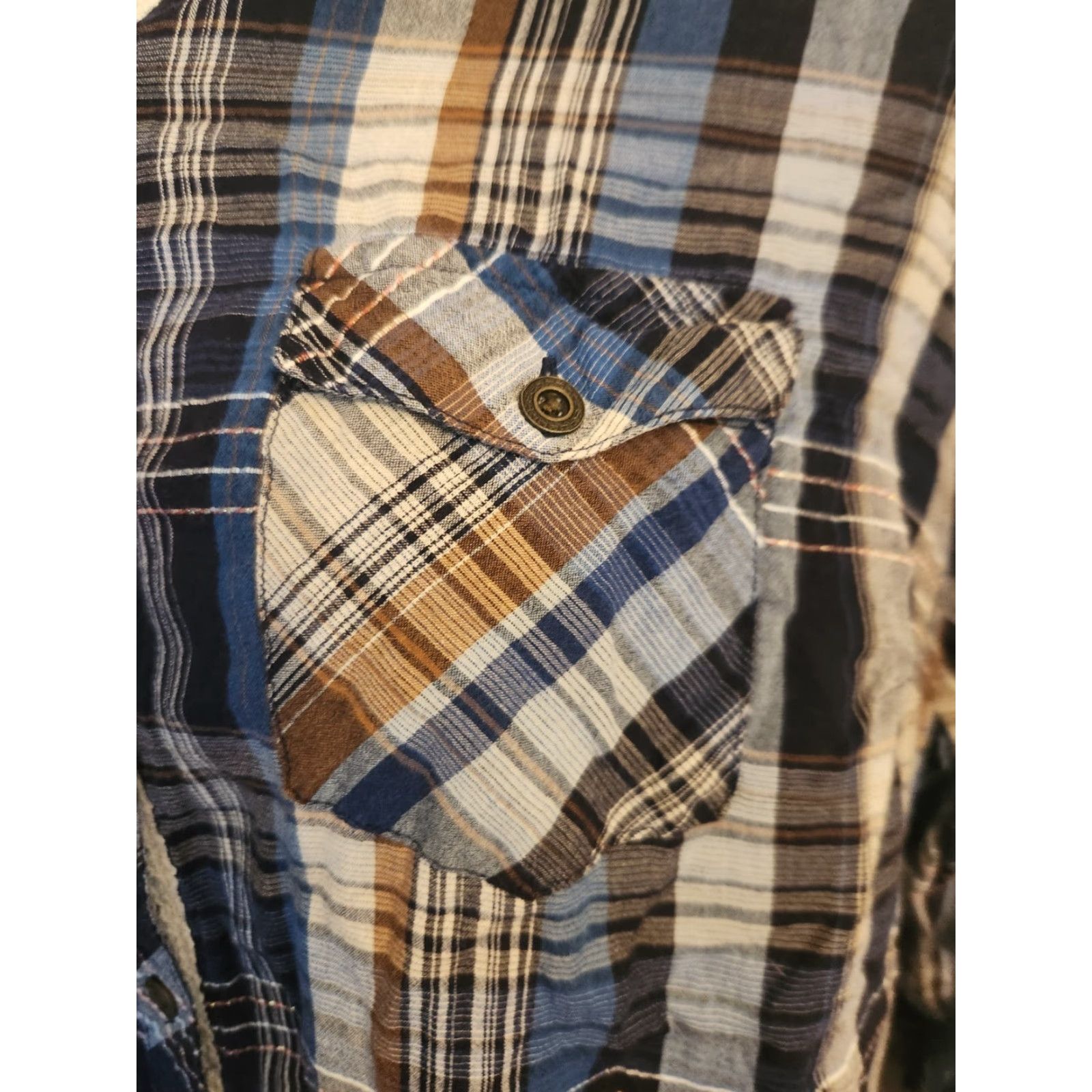 Vintage Dressbarn Button-Up Shirt Western Plaid Cotton 2X Women Size XXL / US 16-18 / IT 52-54 - 4 Thumbnail
