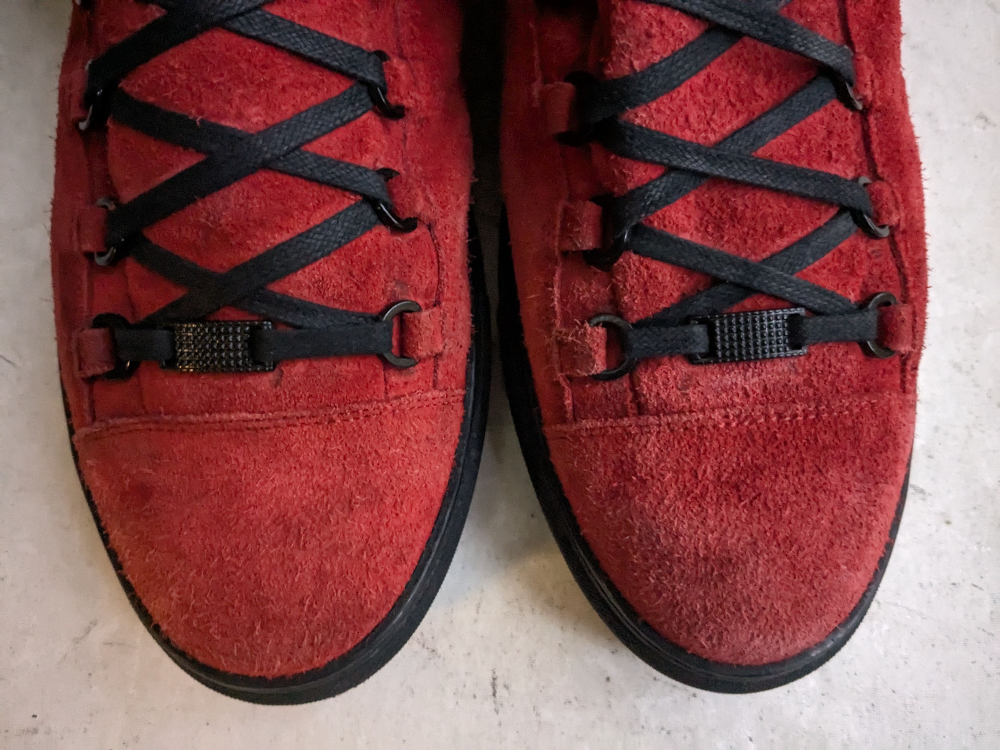 Balenciaga Balenciaga Arena Red Black High Tops 14 Suede Leather Size US 14 / EU 47 - 5 Thumbnail