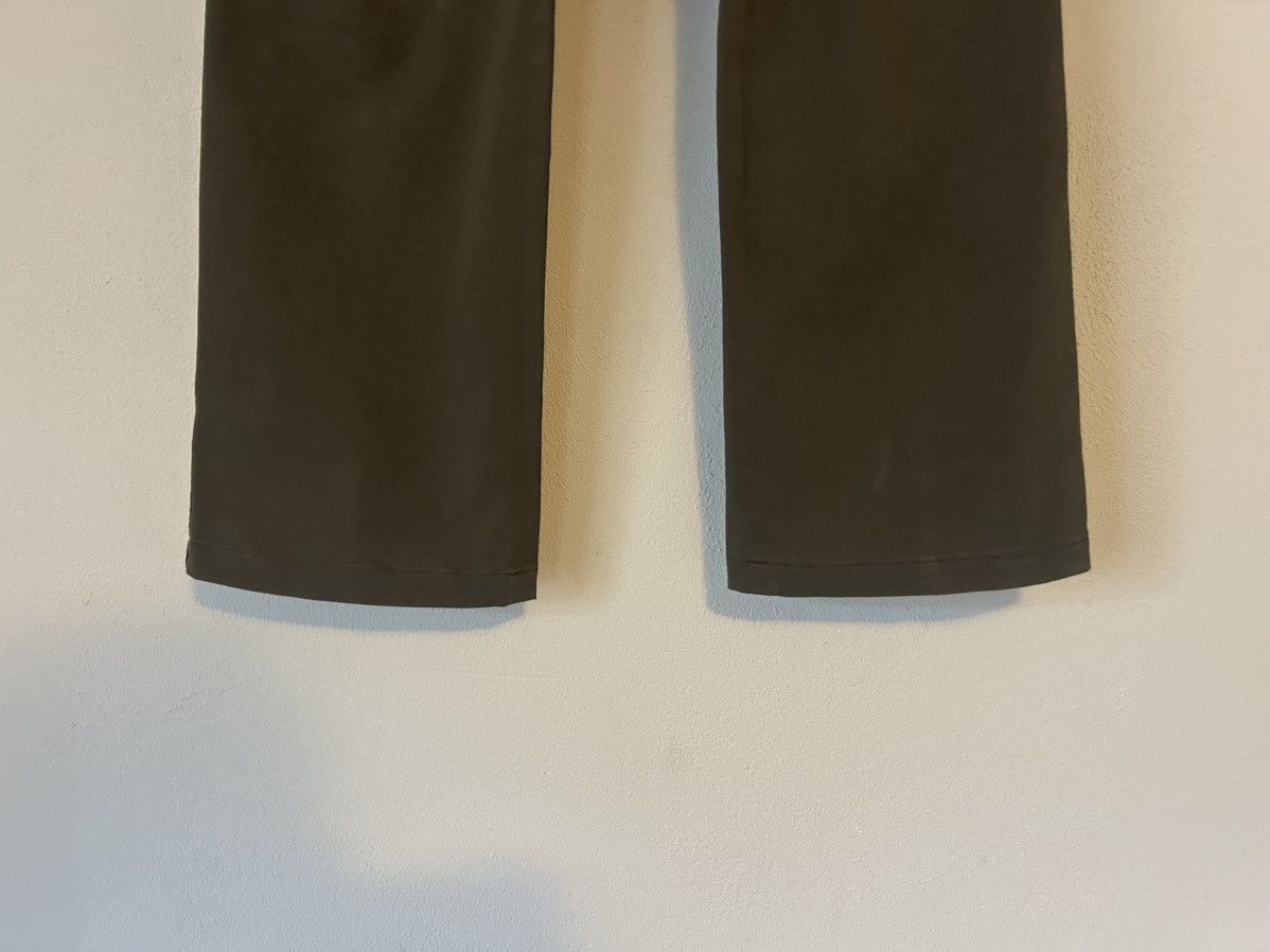 Prada Prada Olive Cotton Blend Flared Trousers w/ Leather Accents Size US 32 / EU 48 - 6 Thumbnail