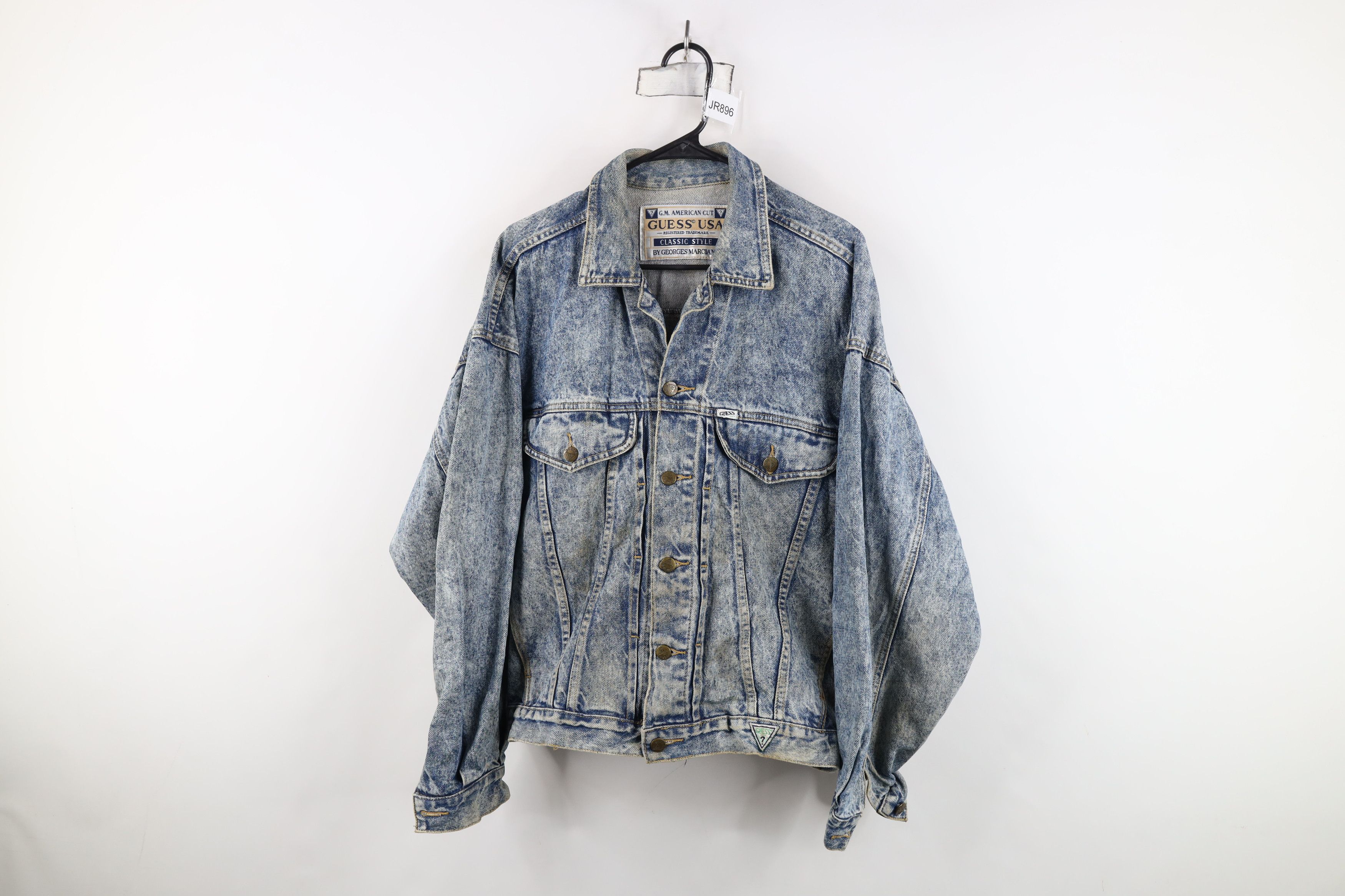 Guess Vintage 90s Guess Acid Wash Denim Trucker Jacket Blue USA Size US M / EU 48-50 / 2 - 1 Thumbnail