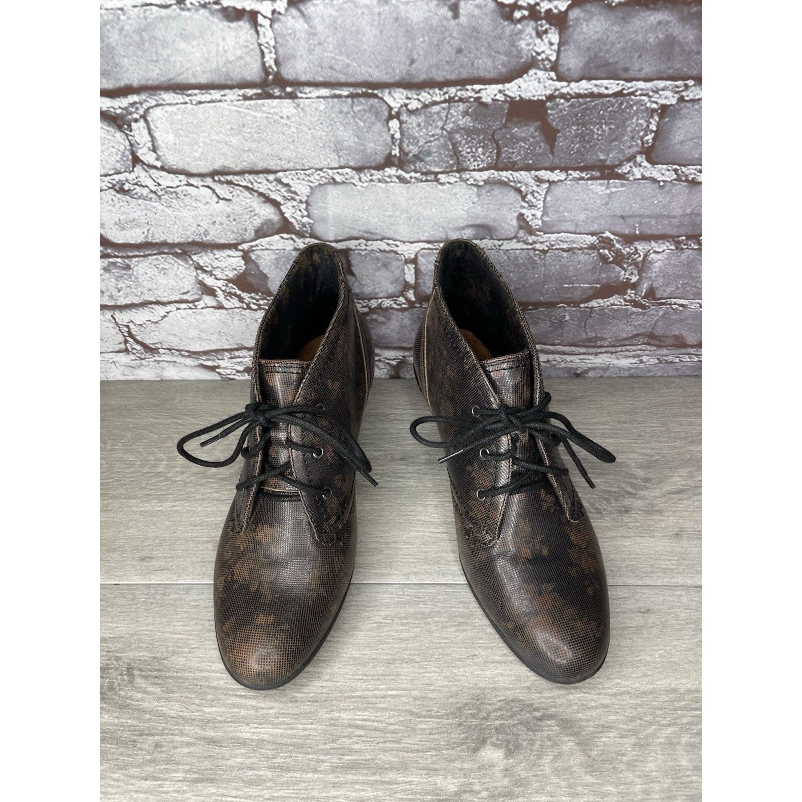 Rockport ROCKPORT Cobb Hill Rashel Brown FLoral Leather Lace Booties Size US 9 / IT 39 - 15 Thumbnail