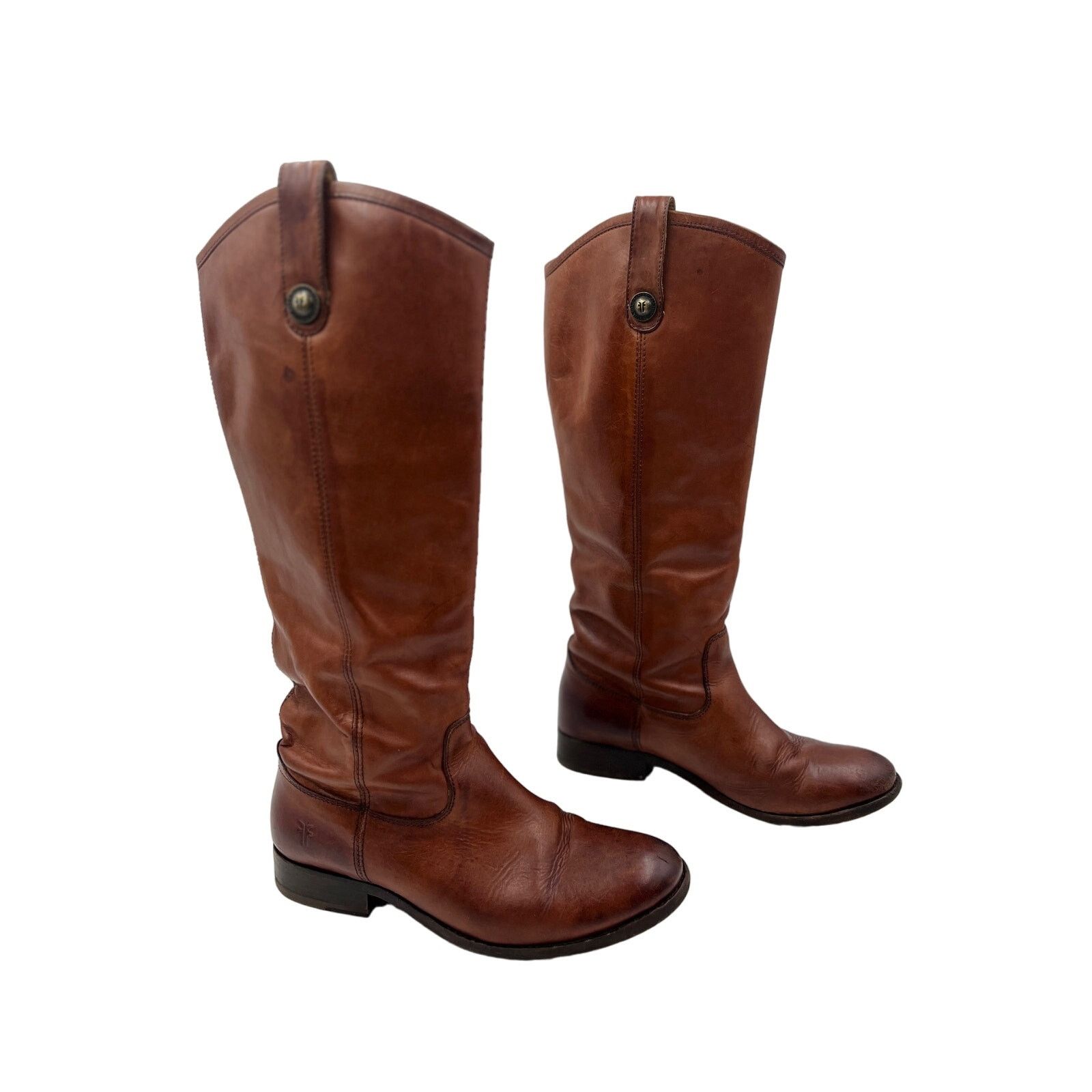 Frye Frye Cox Knee High Leather Boots Cognac Brown Size US 7 / IT 37 - 1 Thumbnail