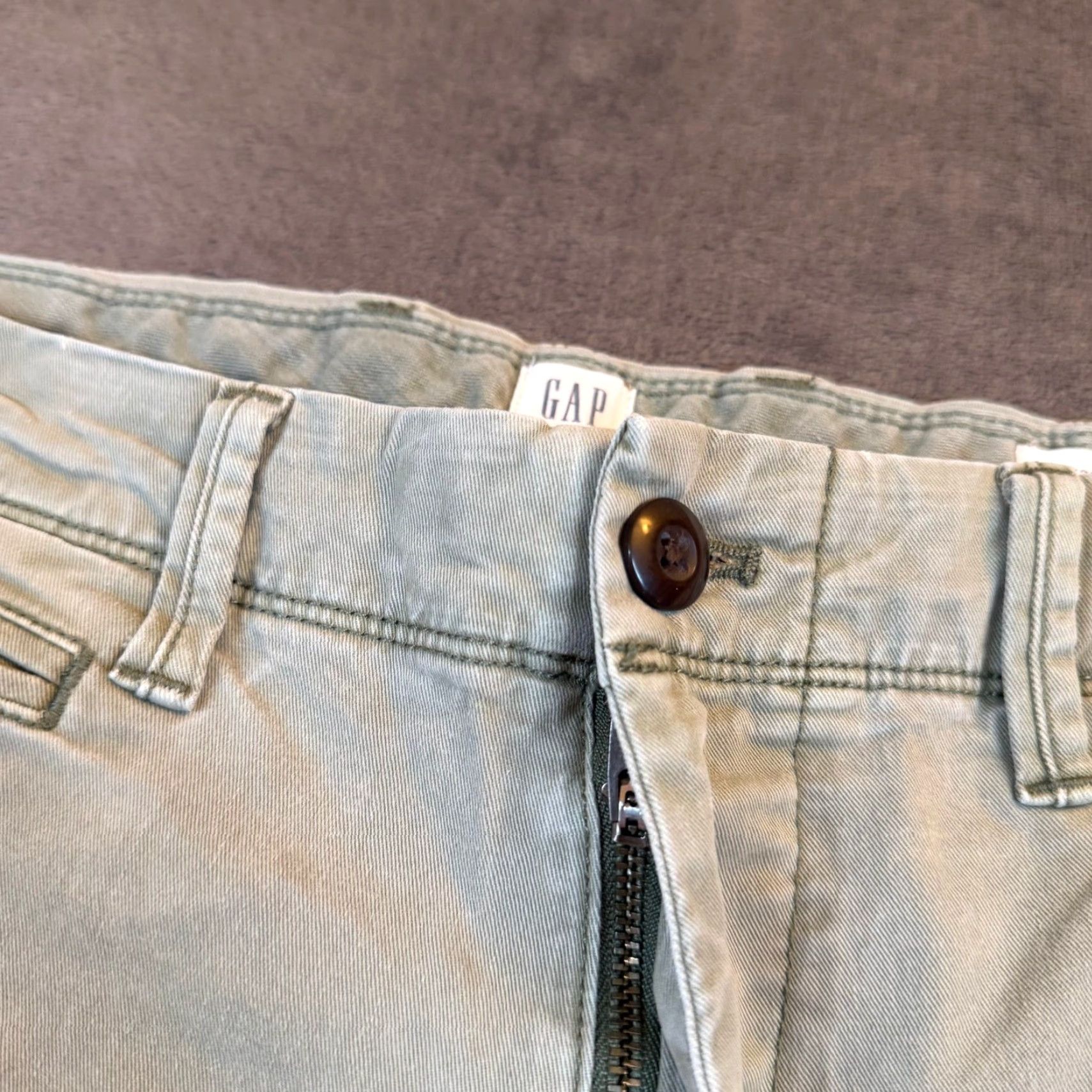 Gap Gap For Good Slim Fit Chino Pants Mens 30x32 Olive Green Stretch Twill Cotton Size US 30 / EU 46 - 5 Thumbnail