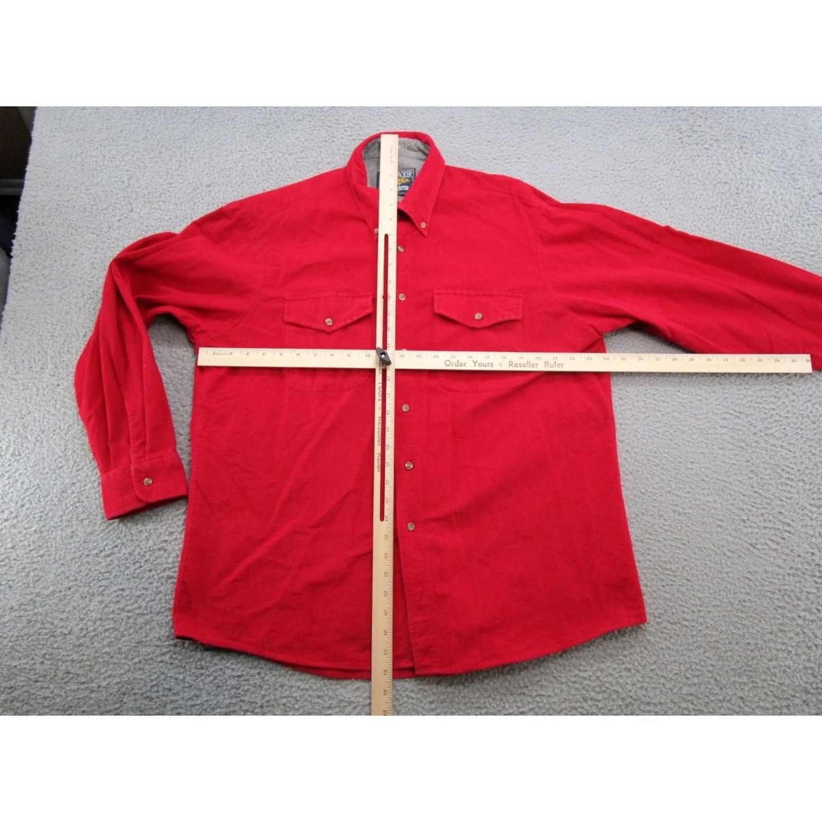 Vintage Backpacker VTG 90's Red Chamois Button Up Flannel Shirt Heavy LS Outdoor Read Shirt Mens L Red Flannel Button-Up Outdoor Vintage non Size US L / EU 52-54 / 3 - 4 Thumbnail