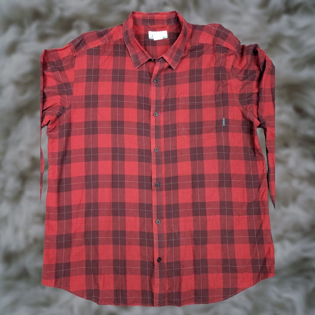Vintage Columbia Shirt Mens 2XL Red Plaid Long Sleeve Button Front Cotton Casual Size US XXL / EU 58 / 5 - 1 Thumbnail