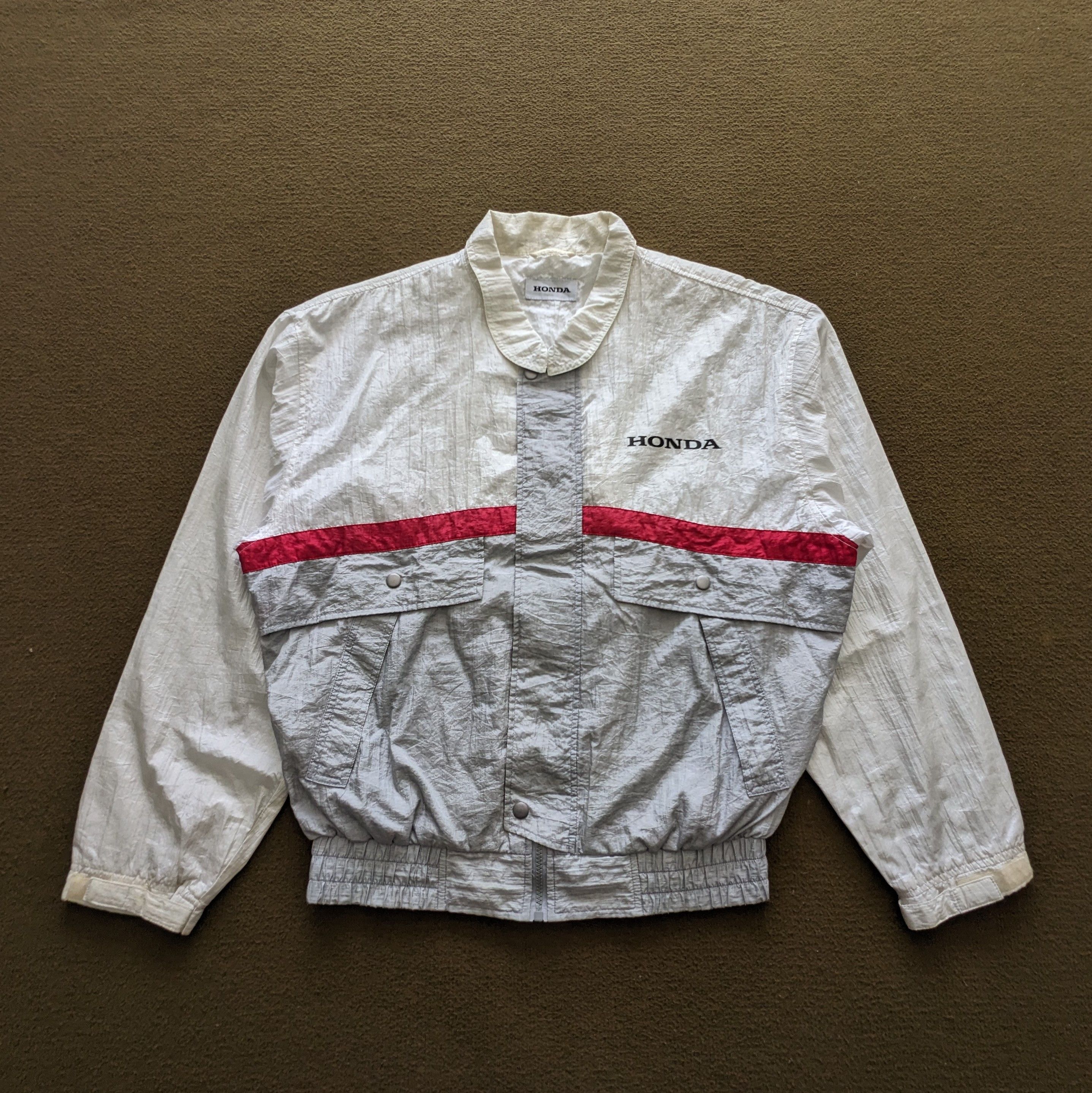 Vintage Vintage HONDA Motorsports Racing Team Windbreaker Jacket Size US L / EU 52-54 / 3 - 3 Thumbnail