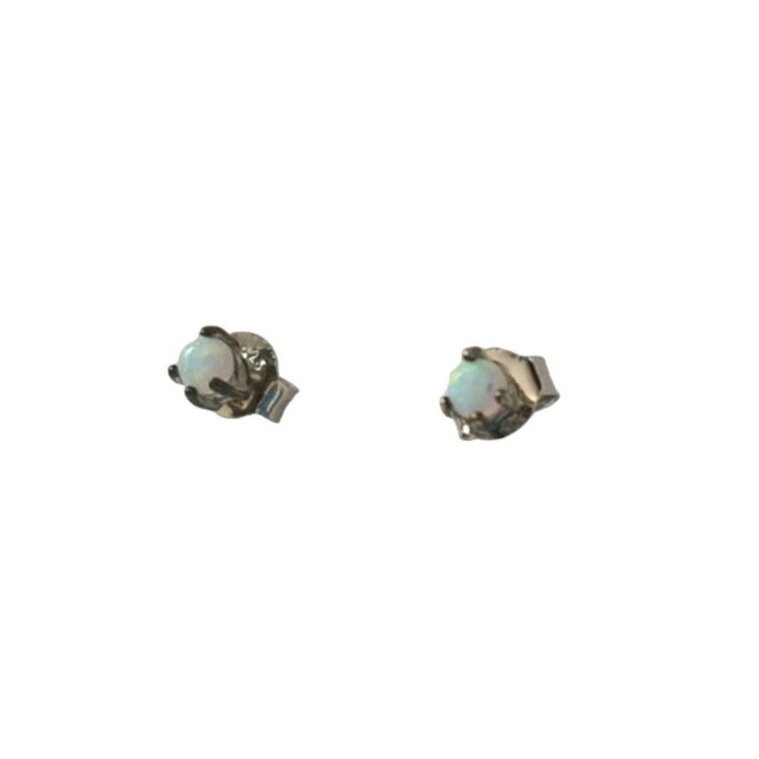The Unbranded Brand Round Cut Opal Stud Earrings Sterling Silver 925 Size ONE SIZE - 3 Thumbnail