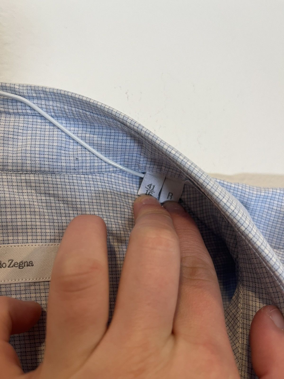 Ermenegildo Zegna Ermenegildo Zegna Men’s Shirt Size 41 / 16 Regular Blue Size US L / EU 52-54 / 3 - 3 Thumbnail