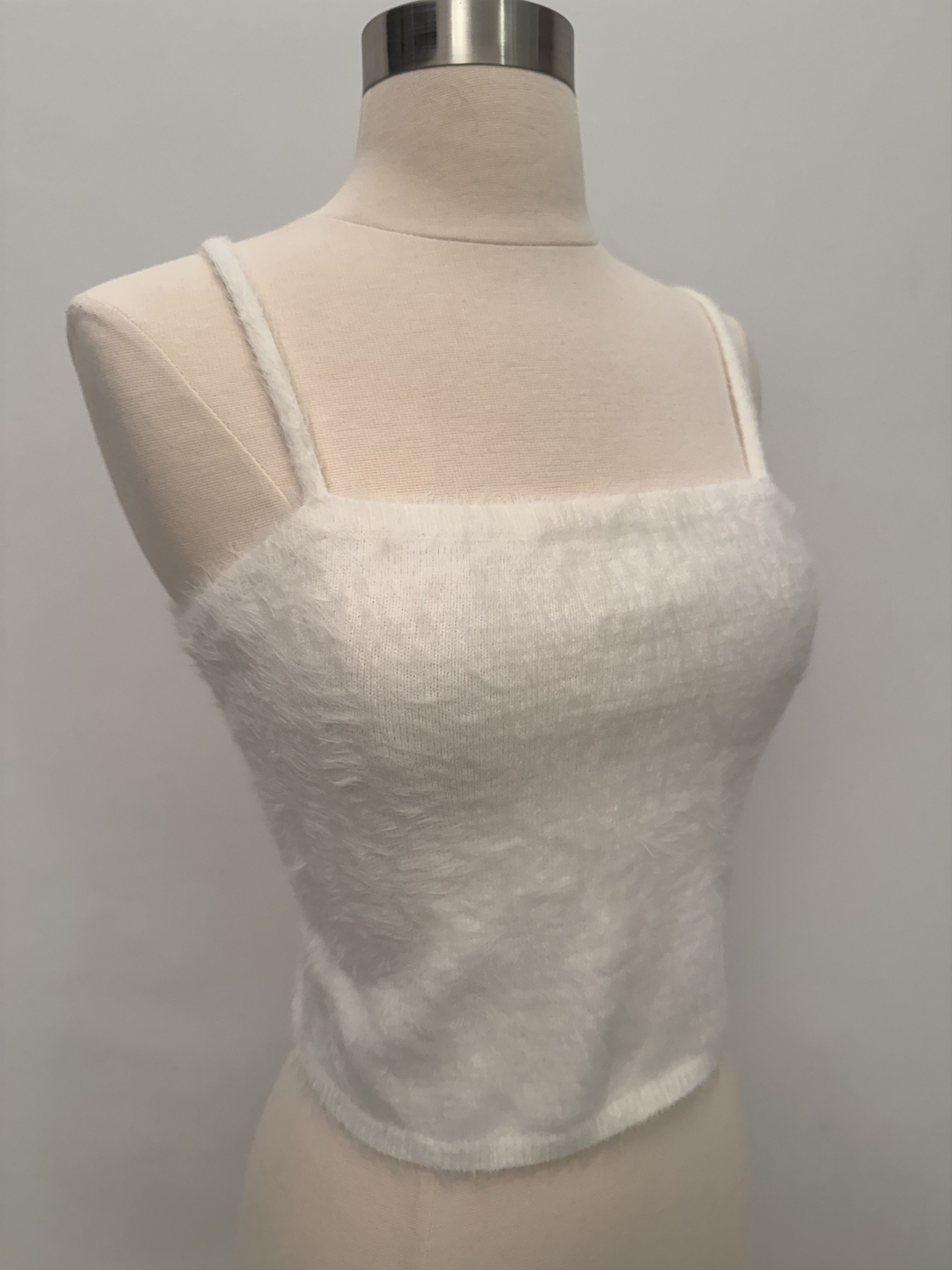 Alice + Olivia Alice + Olivia Soft White Luetta Crop Top Sweater Size S / US 4 / IT 40 - 2 Thumbnail