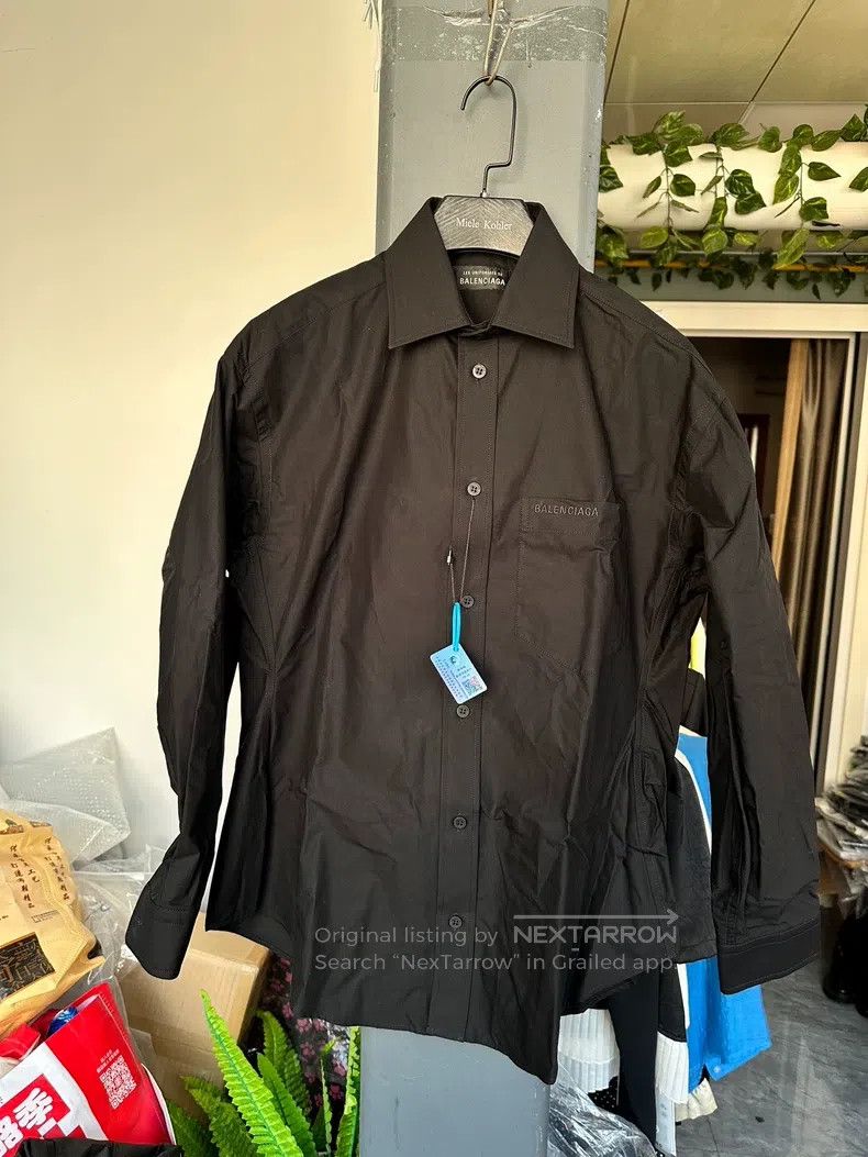 Balenciaga Balenciaga Black embroidered logo shirt Size XS / US 0-2 / IT 36-38 - 1 Thumbnail