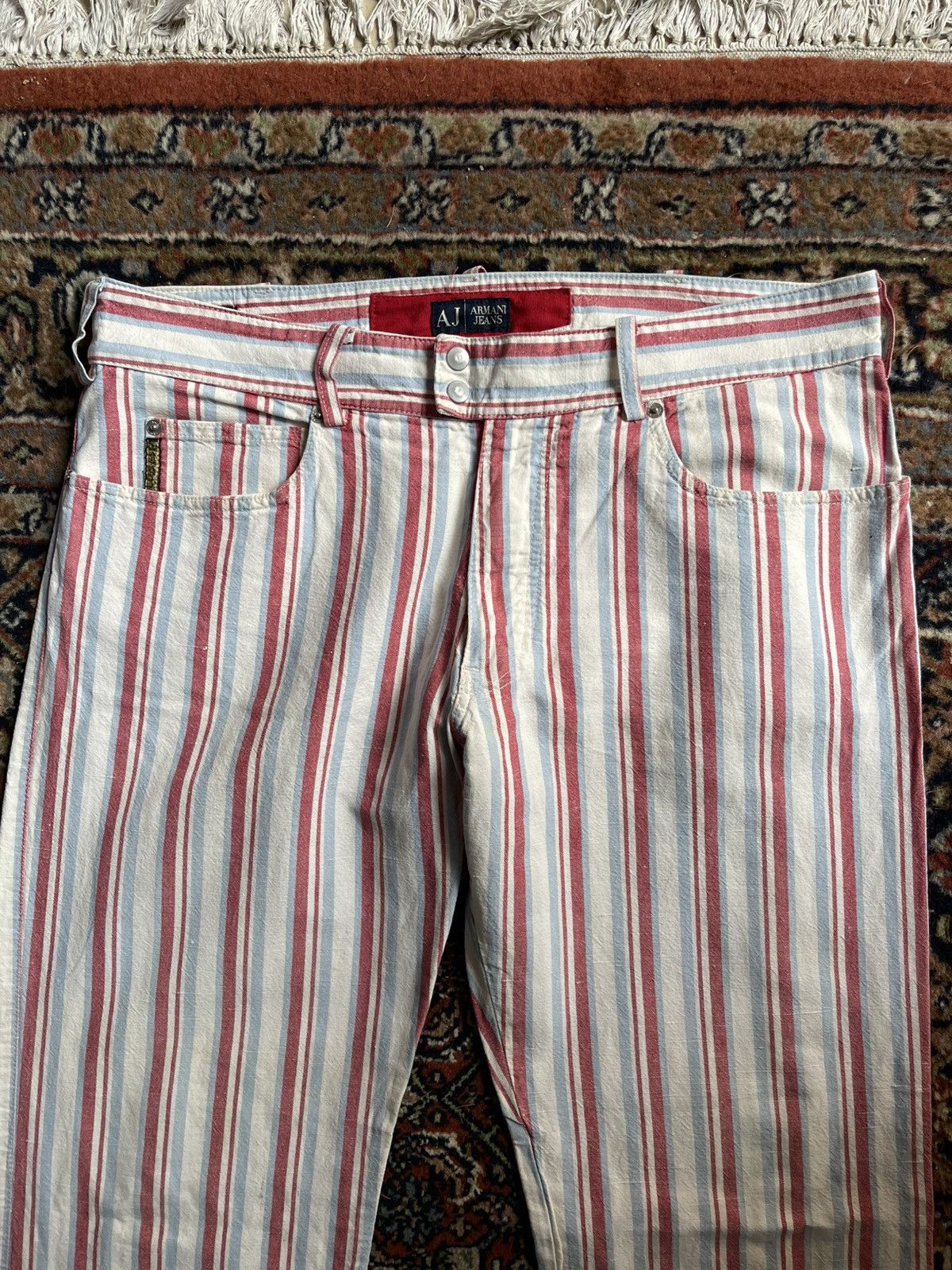 Armani Vintage Armani Jeans stripe pants Size US 38 / EU 54 - 3 Thumbnail