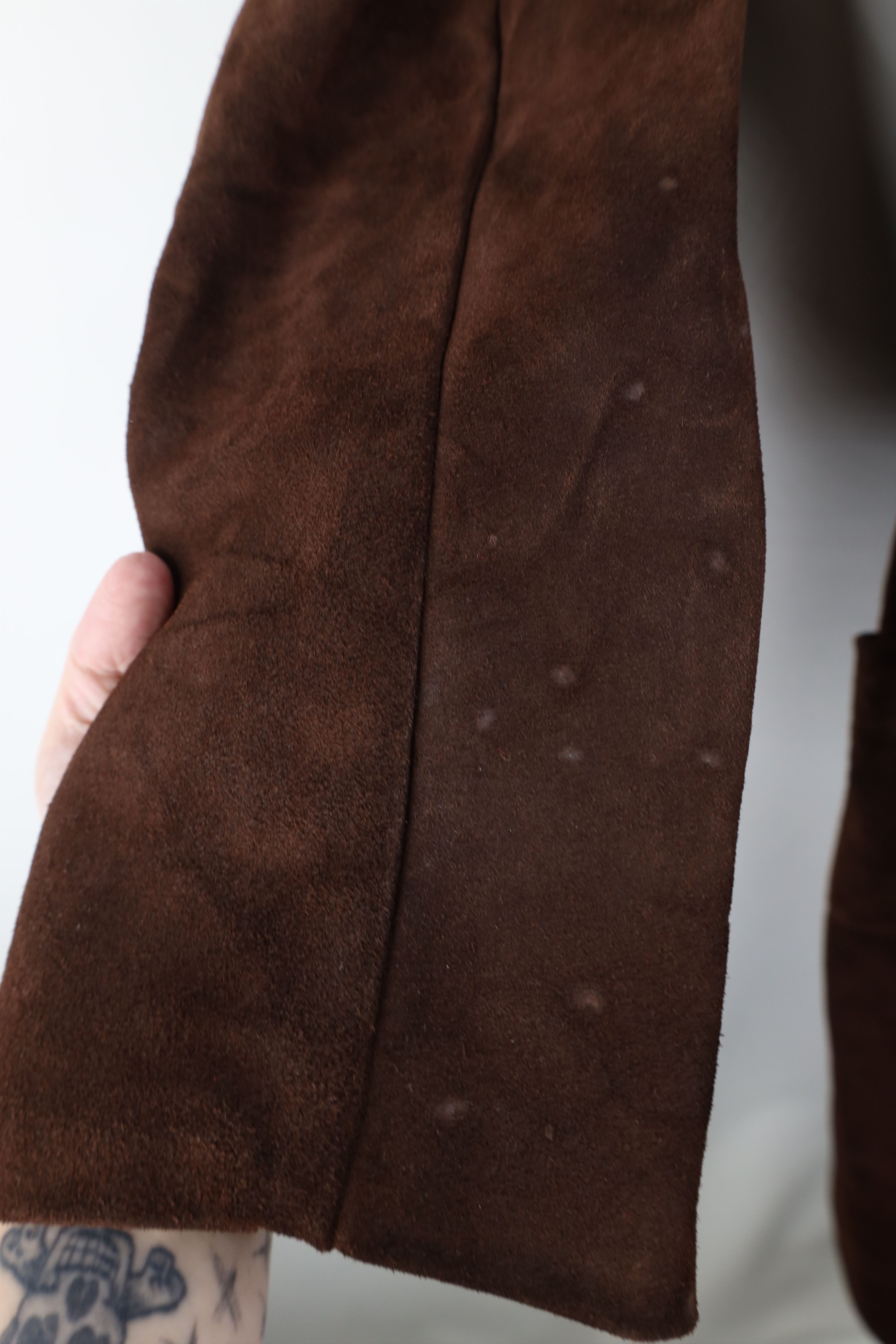Vintage Vintage 60s Heavyweight Shearling Leather Belted Jacket Size L / US 10 / IT 46 - 6 Thumbnail