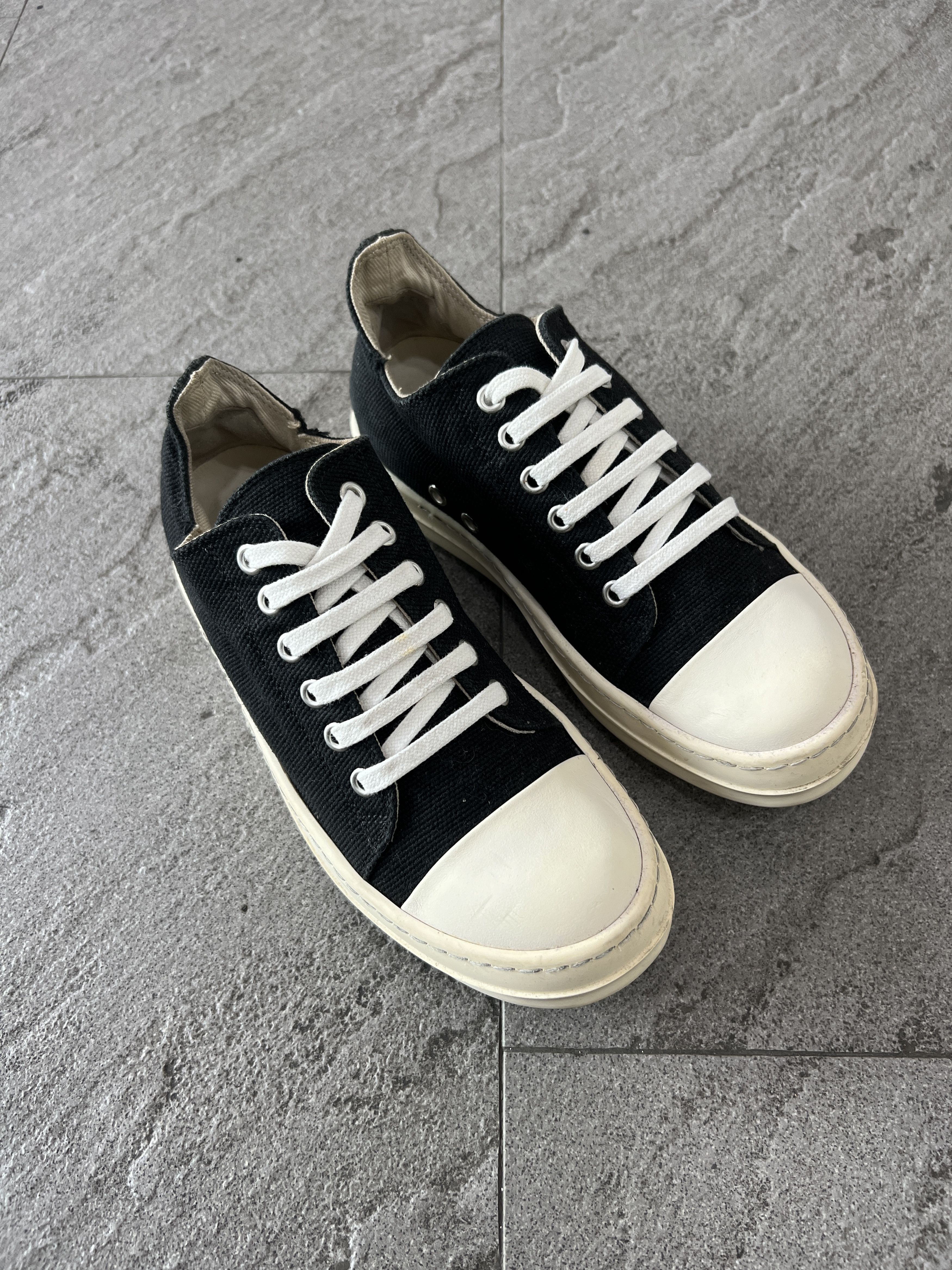 Rick Owens Drkshdw Rick Owens DRKSHDW Low Ramones Black Canvas Size US 5.5 / IT 35.5 - 6 Thumbnail