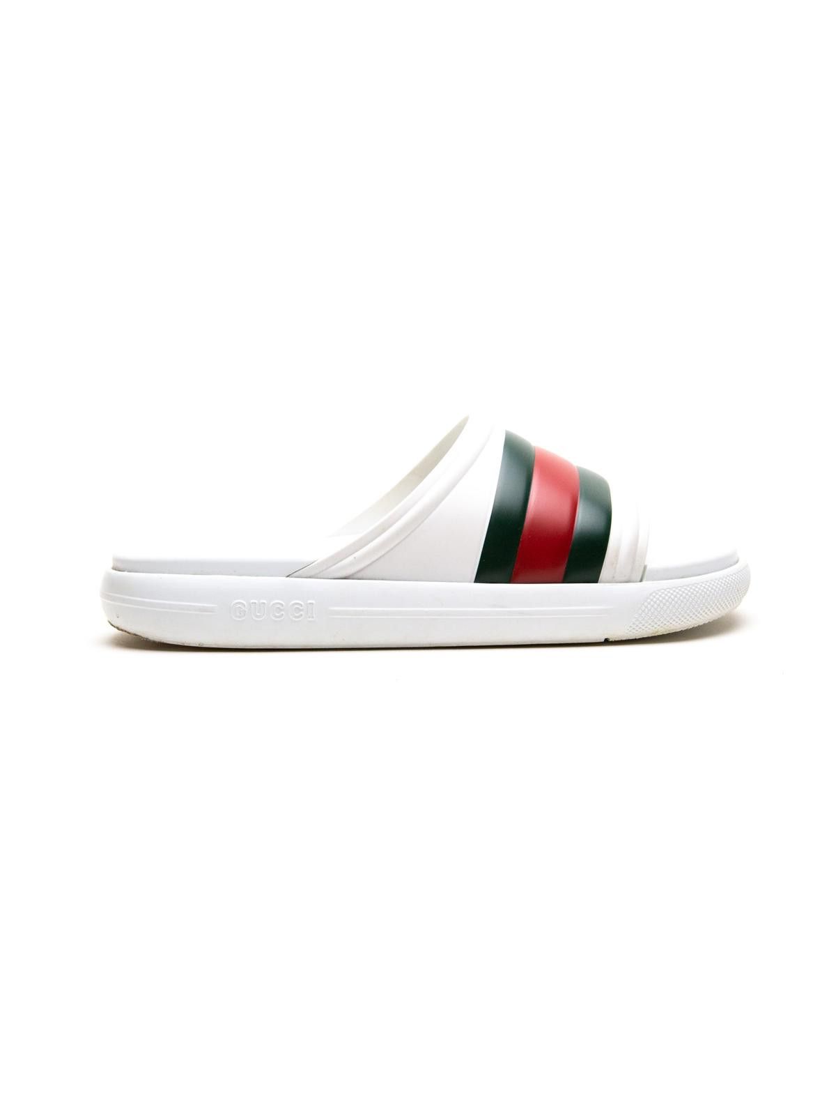 Gucci Gucci Web Rubber White Slide Sandals Size US 9 / EU 42 - 2 Thumbnail