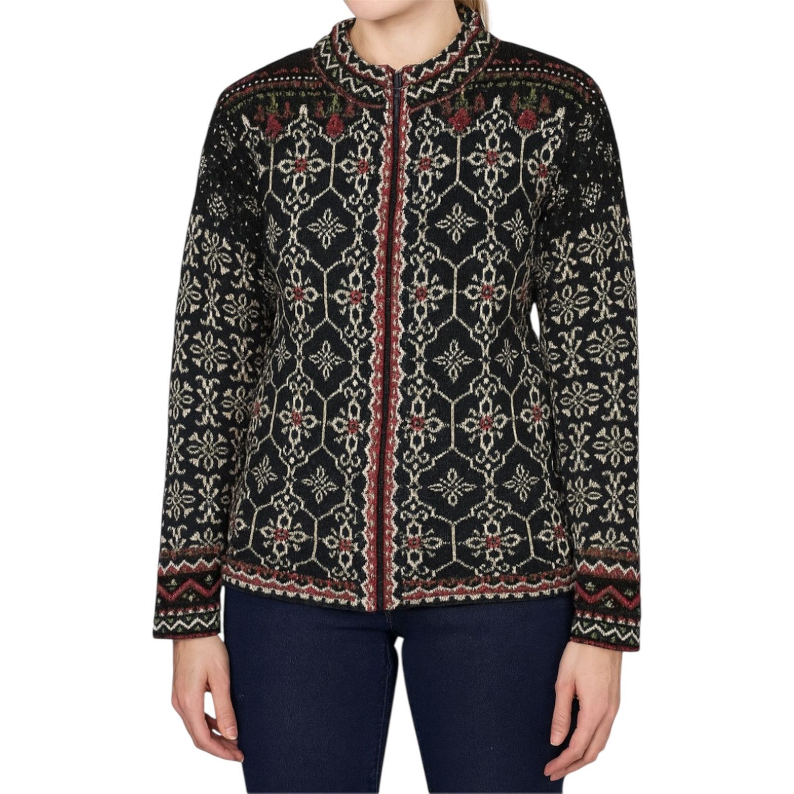 Other Icelandic Design Tribal Full Zip Sweater Jacket Silk Multi M Size M / US 6-8 / IT 42-44 - 1 Thumbnail