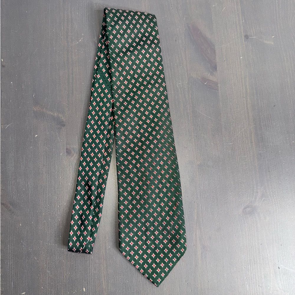 Fendi Fendi Green Geometric Silk Tie Size ONE SIZE - 3 Thumbnail