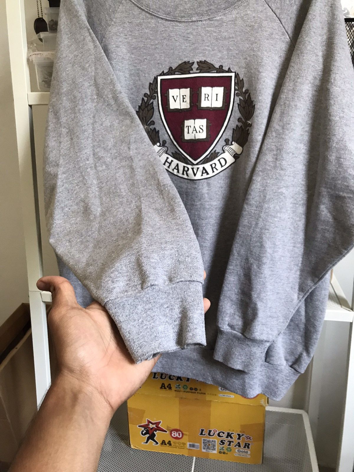 Vintage STEAL🔥 VINTAGE HARVARD Boxy Sweatshirt 🔥 Size XL / US 12-14 / IT 48-50 - 9 Thumbnail