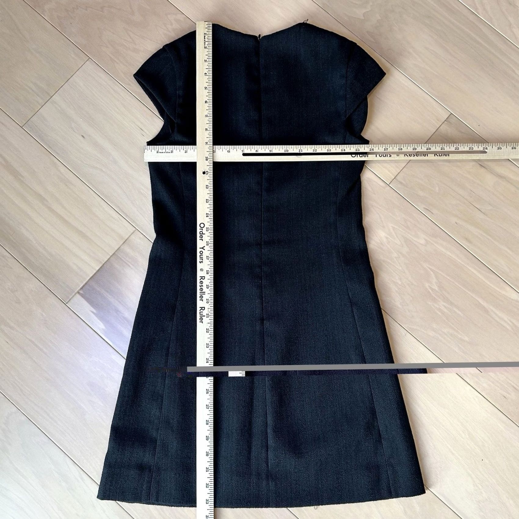 L'AGENCE VINTAGE L’Agence Notch Neck Sheath Dress Cap Sleeve Women’s 2 Dress Knee Length Black Zipper Solid Size XS / US 0-2 / IT 36-38 - 4 Thumbnail