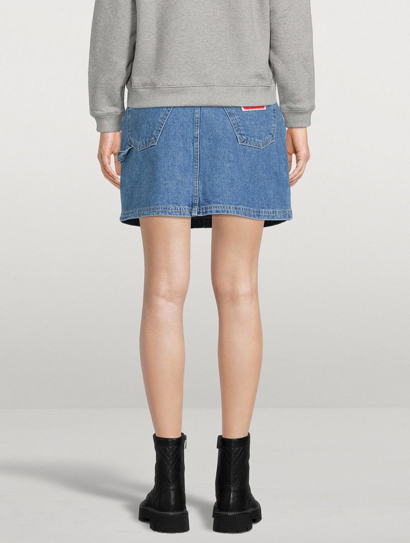 Kenzo o1y1025 Denim Mini Skirt in Blue Size 29" - 3 Thumbnail