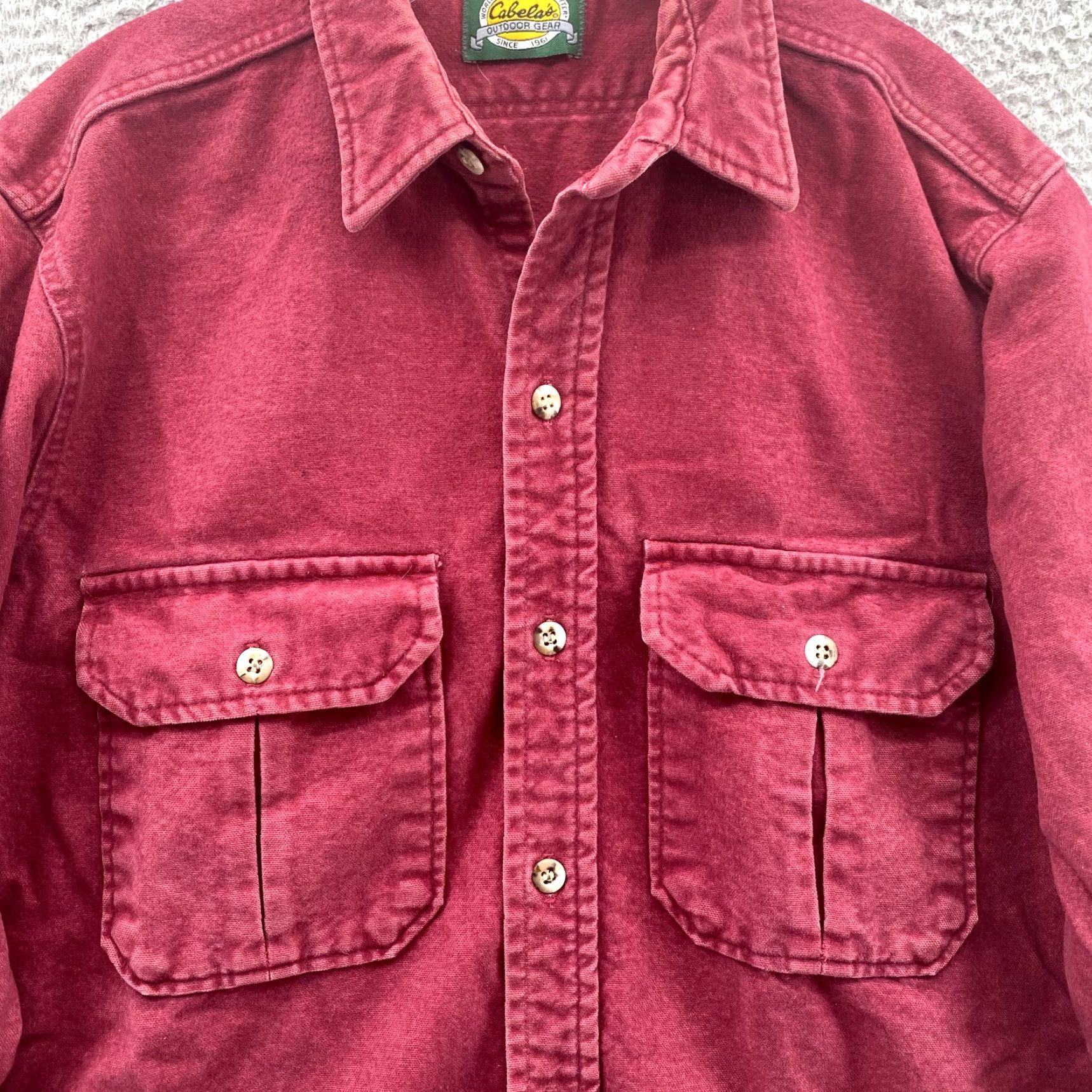 Vintage Cabela's Shirt Adult M Red Chamois Red Flannel Button Down Outdoor Hiking Men's Shirt Size US M / EU 48-50 / 2 - 3 Thumbnail