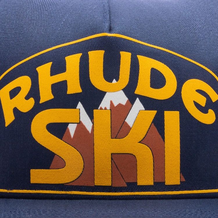 Rhude RHUDE SKI STRUCTURE HAT NAVY BLUE Snapback Cap O/S Size ONE SIZE - 2 Thumbnail
