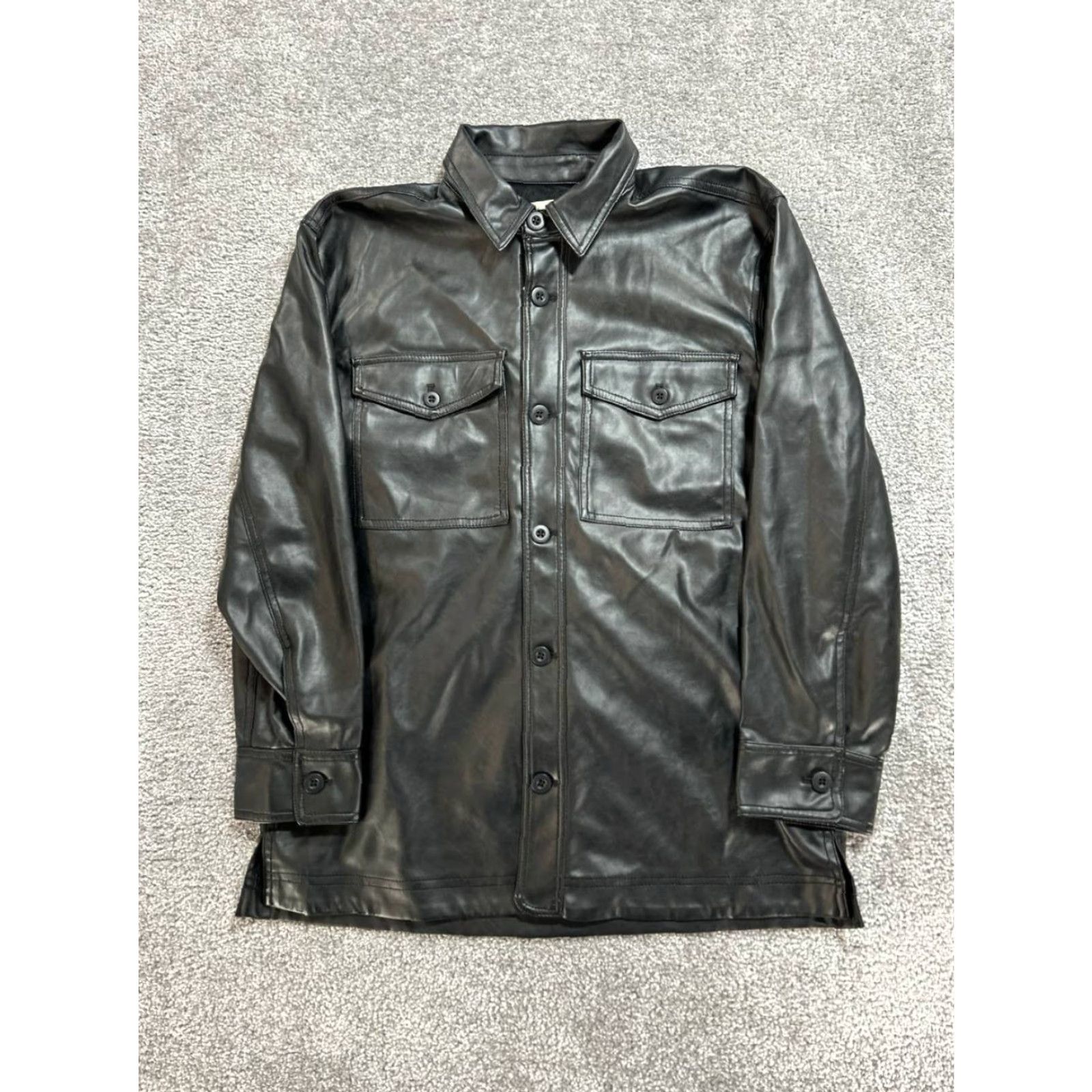 Madewell Madewell Jacket Womens S Black New Faux Leather Short Long Sleeve Button Lined Casual Vintage No Size S / US 4 / IT 40 - 2 Thumbnail