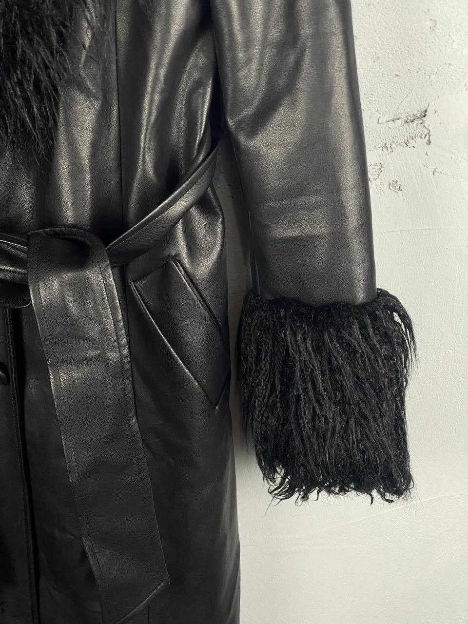 20471120 Avant Garde Leather Fur Black Opium Y2K Coat Grunge Size US S / EU 44-46 / 1 - 5 Thumbnail