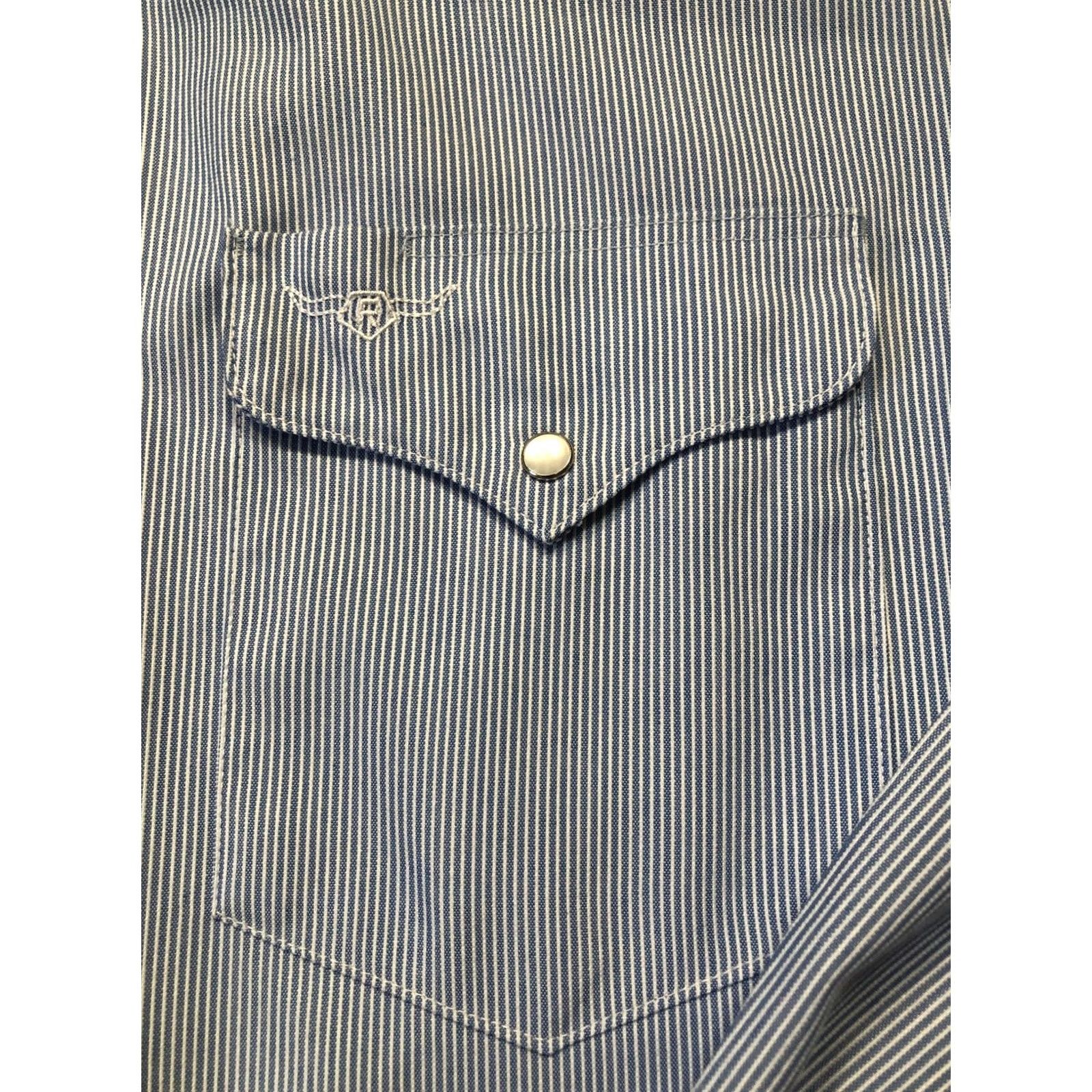 Vintage VINTAGE Flying R Ranchwear Shirt Mens 2XL Blue Western Pearl Snap Made in USA Size US XXL / EU 58 / 5 - 6 Thumbnail