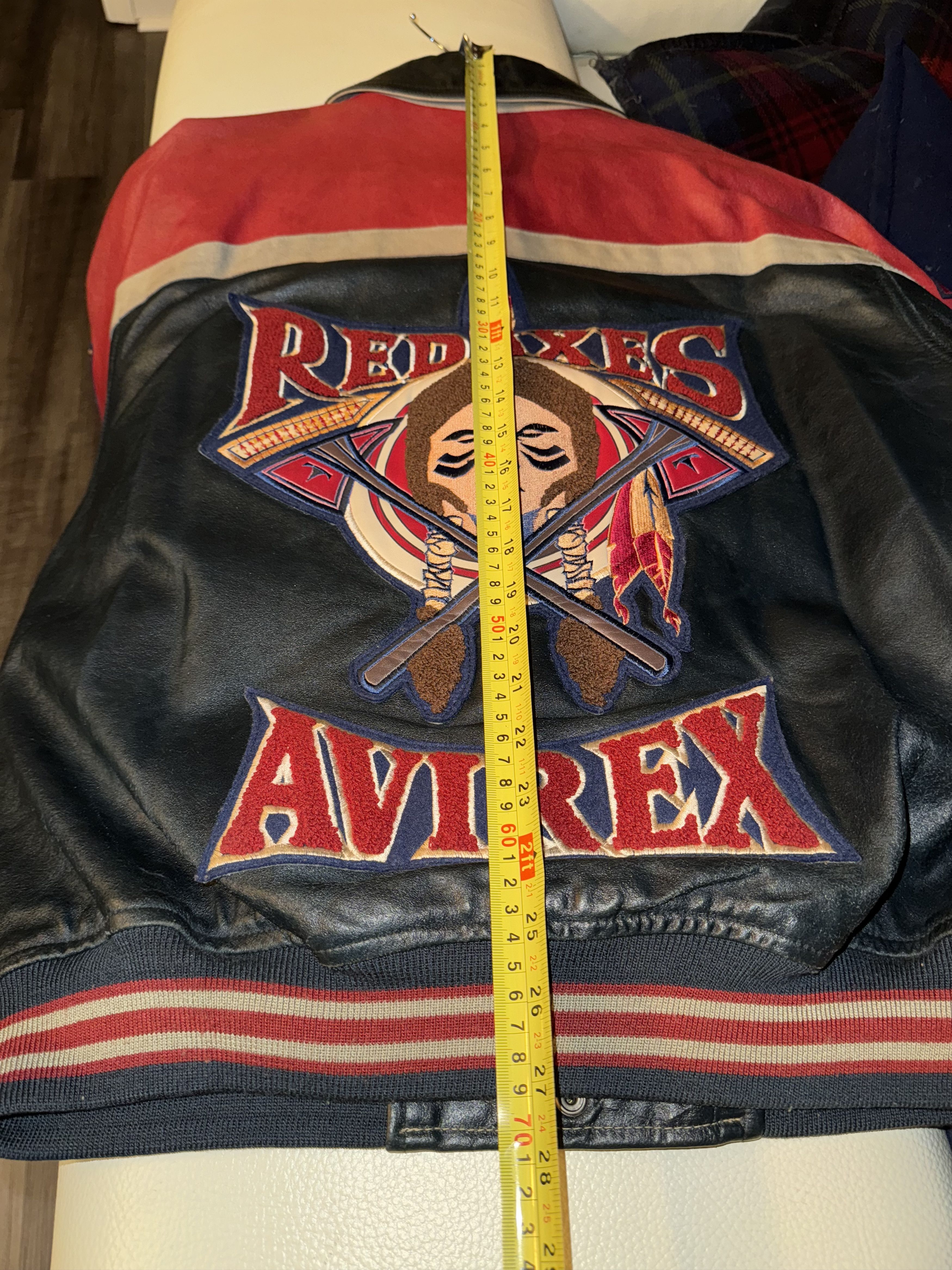 Avirex AVIREX RED AXES LEATHER VARSITY JACKET SZ MEDIUM Size US M / EU 48-50 / 2 - 18 Thumbnail