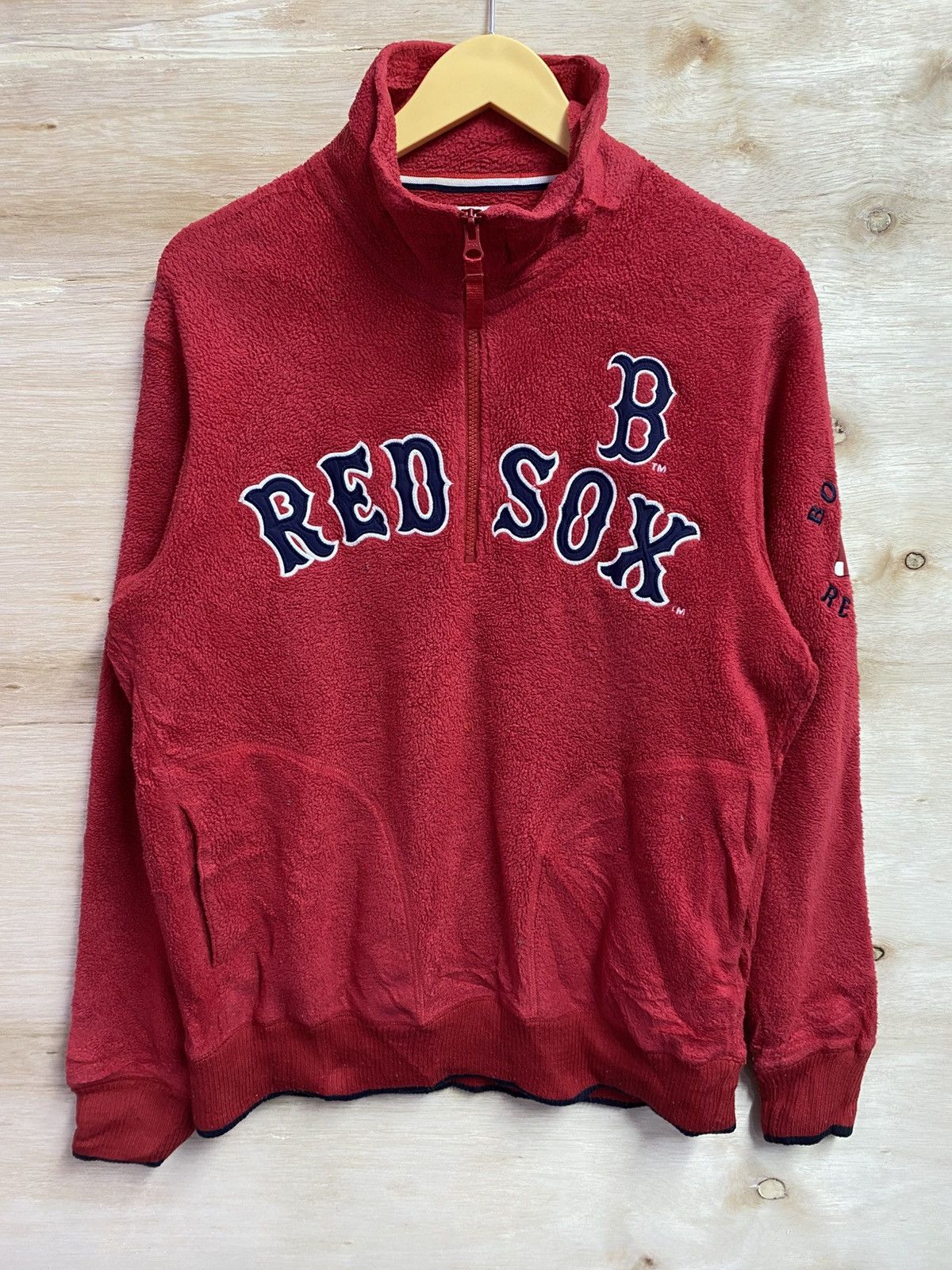 MLB vintage Uniqlo xMLB Boston Red Sox fleece quarter-zip jumper Size US L / EU 52-54 / 3 - 1 Thumbnail
