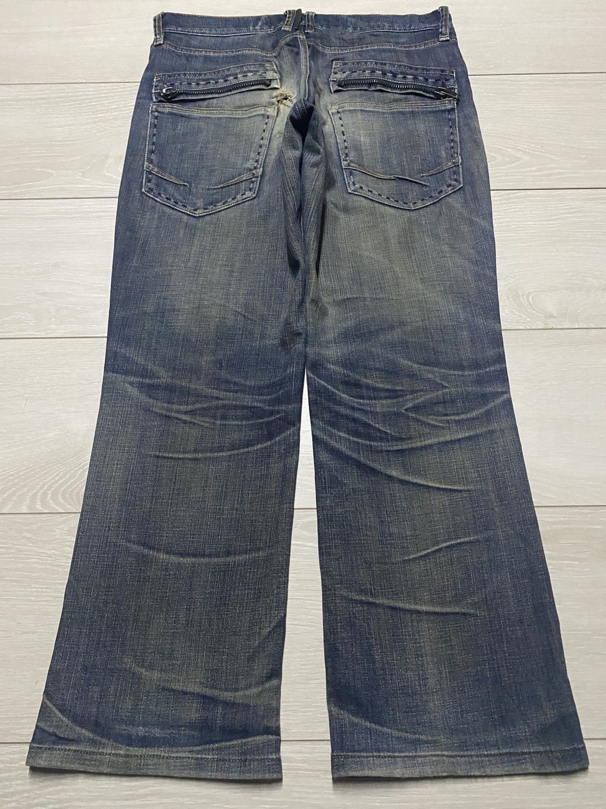 Japanese Brand Vintage Japanese Brand Male.co Mud wash Distressed Jeans Size US 32 / EU 48 - 2 Thumbnail