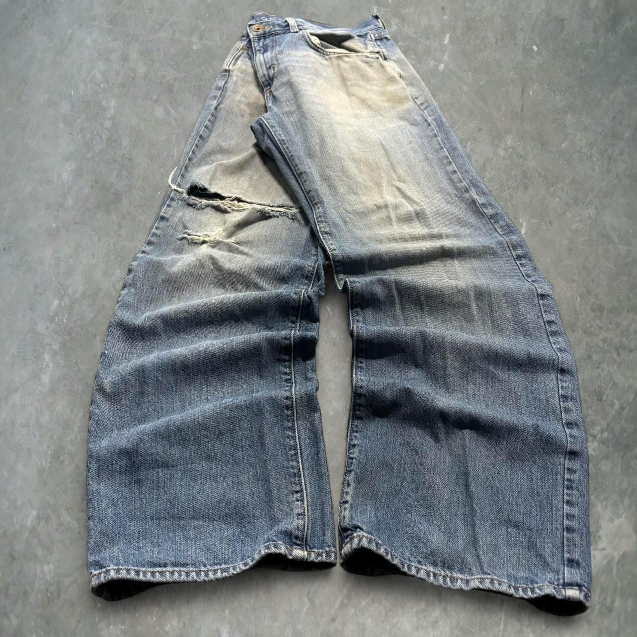 Vintage Crazy Vintage Y2K 2000s Grunge Baggy Skater Streetwear Ripped Medium Wash Denim Jeans! Size US 34 / EU 50 - 3 Thumbnail