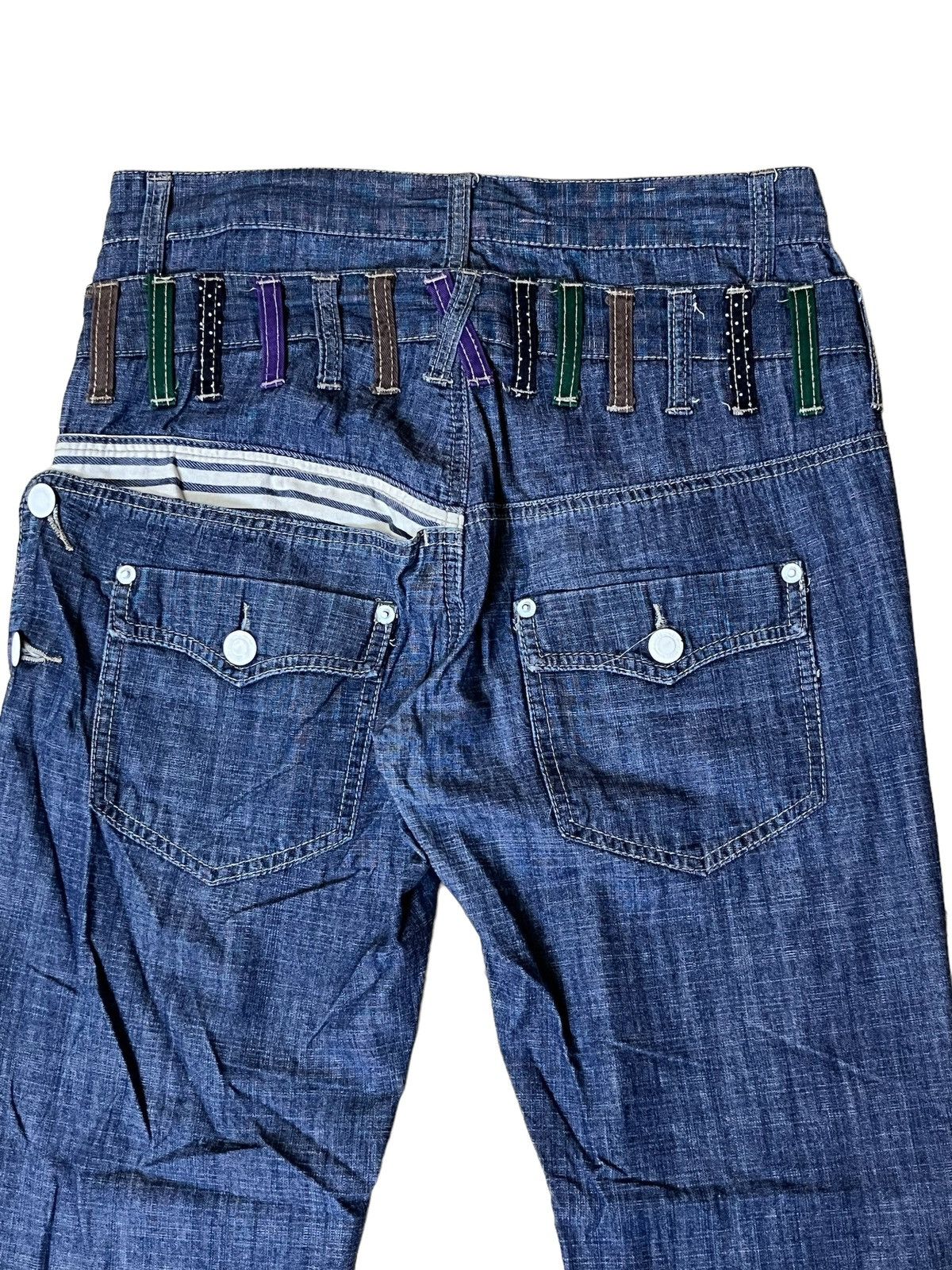Japanese Brand SICK Y2K JAPANESE EXPLOSION BY NYLAUS DOUBLE WAIST JEANS Size US 30 / EU 46 - 5 Thumbnail