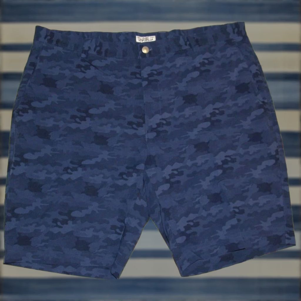 Peter Millar PETER MILLAR Crown Sport Shackleford 9" Chino Shorts 40 Mens Regular XS Chino Blue 90% Polyester 10% Spandex Size US 40 / EU 56 - 1 Thumbnail