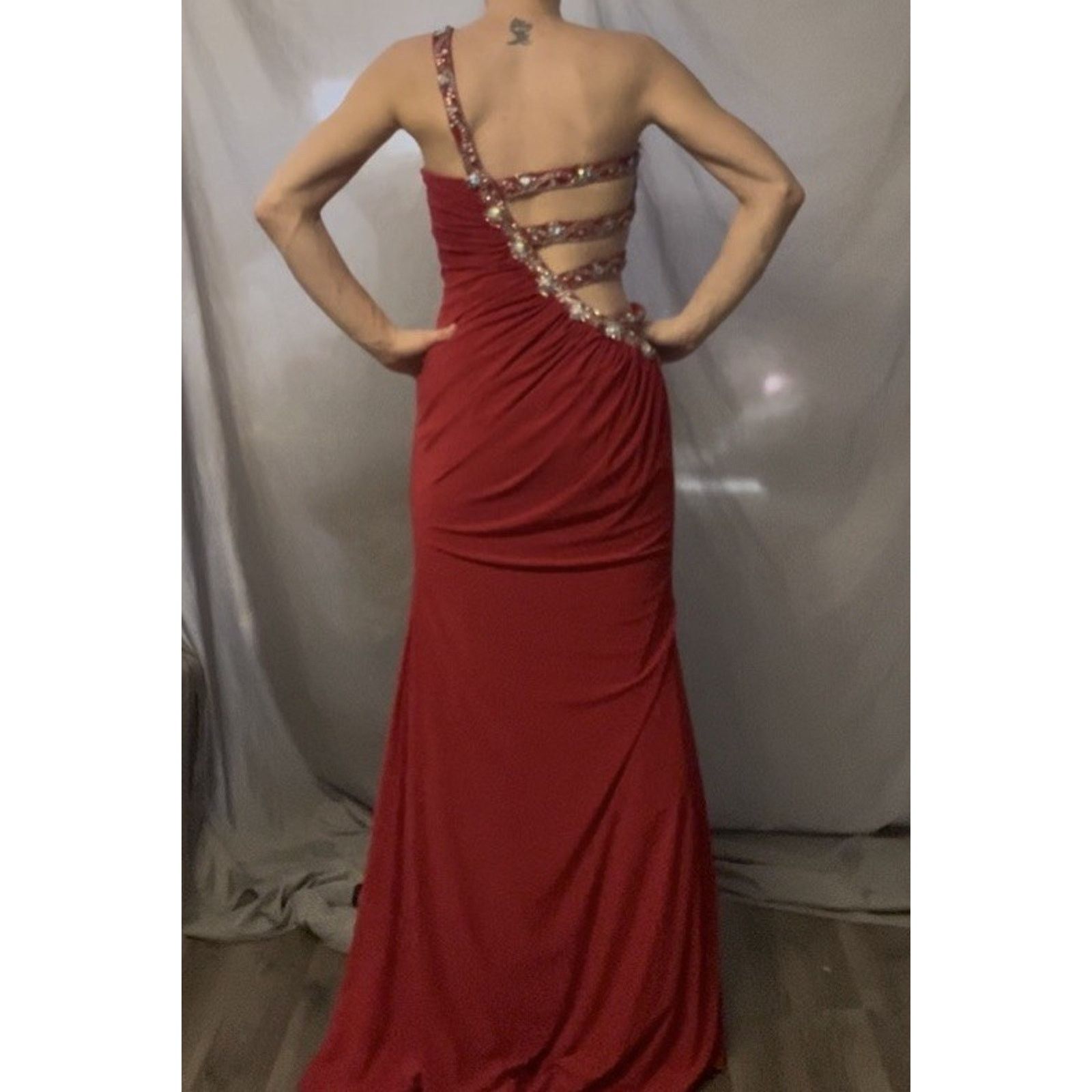 Other J asz Couture size 4 red Strappy Open Side & back Gem Dress Size S / US 4 / IT 40 - 17 Thumbnail