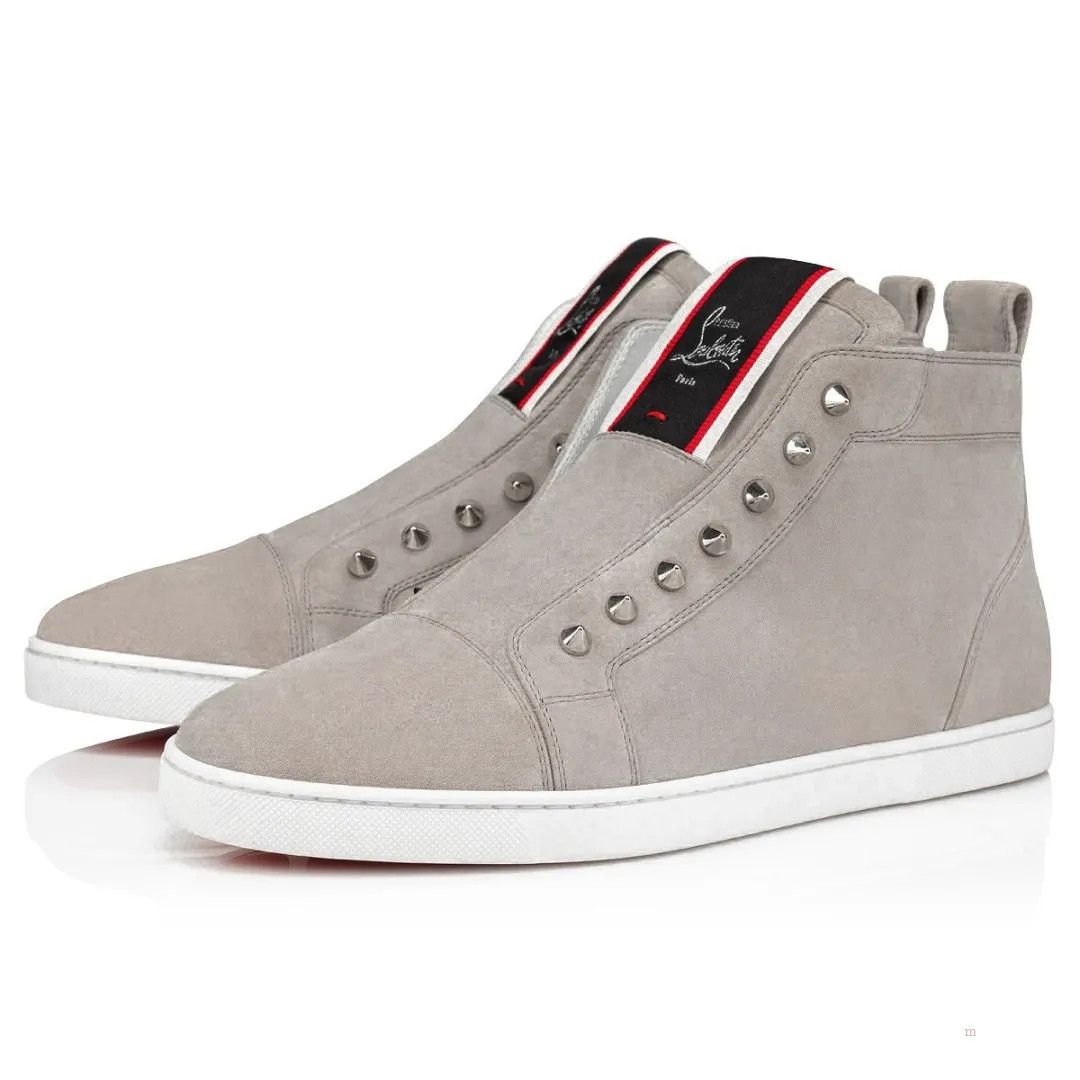 Christian Louboutin F.A.V Fique A Vontade Mid Cut High Top Sneaker Gray Size US 6 / EU 39 - 1 Thumbnail