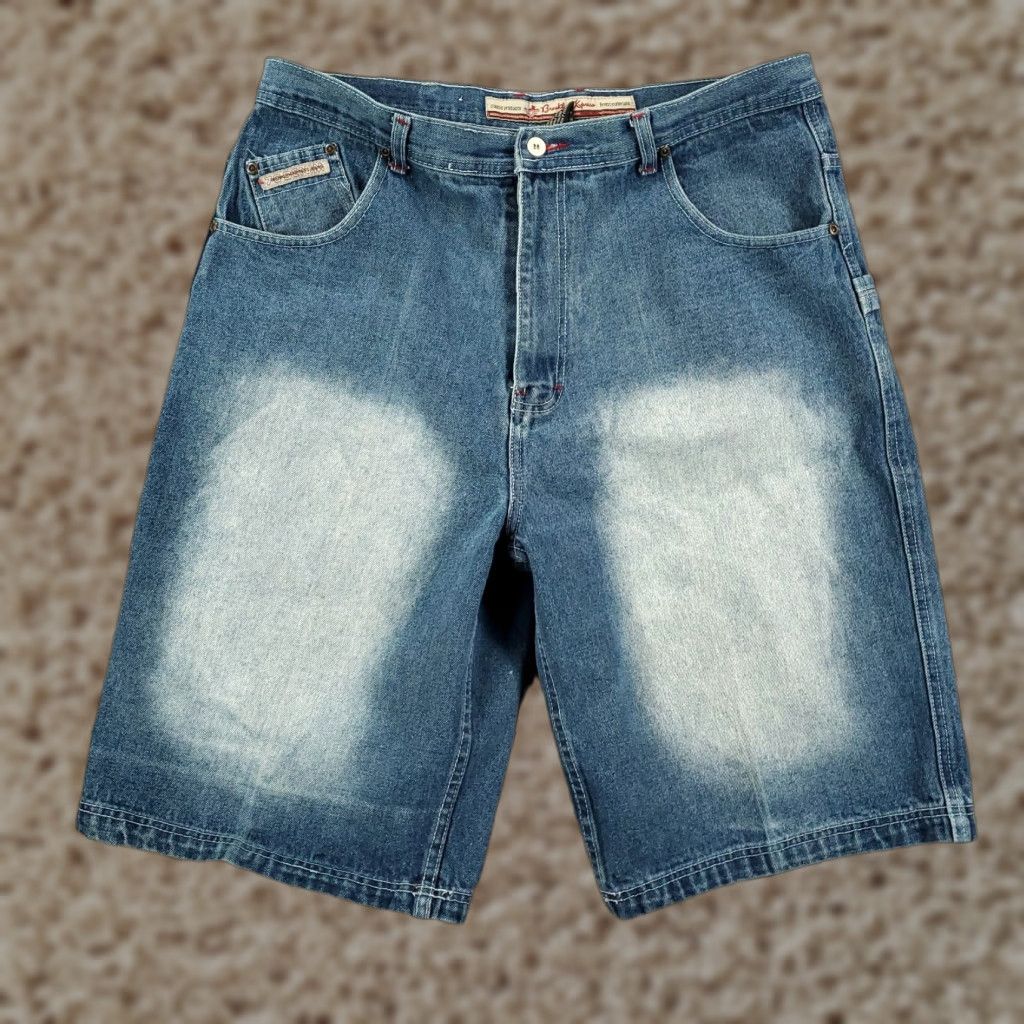 Denime Mens Denim Short 36 Jorts Hip Hop Grunge Relaxed Fit 36x13 Blue Denim Casual 90s Mens Bermuda Shorts Regular 5-Pocket Size US 36 / EU 52 - 1 Thumbnail