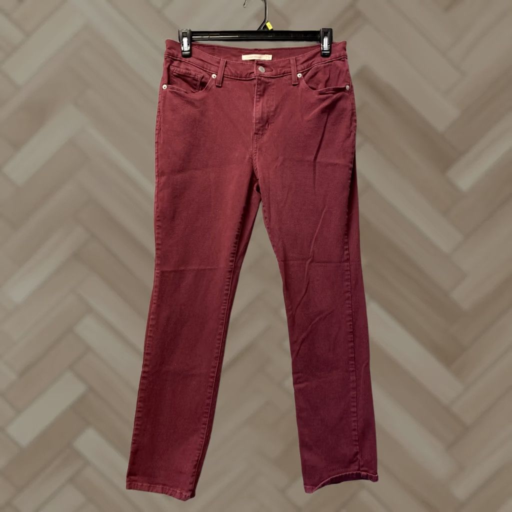Levi's Levi’s Women’s 12 Straight Burgundy Denim Pants /0908 Size 24" / US 00 / IT 34 - 1 Thumbnail