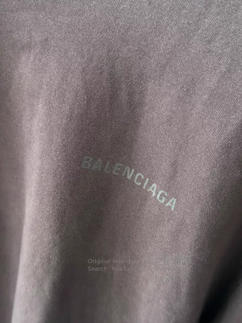 Balenciaga Balenciaga Wine Red Front and Back Letter Printed Short Sl Size US XS / EU 42 / 0 - 5 Thumbnail
