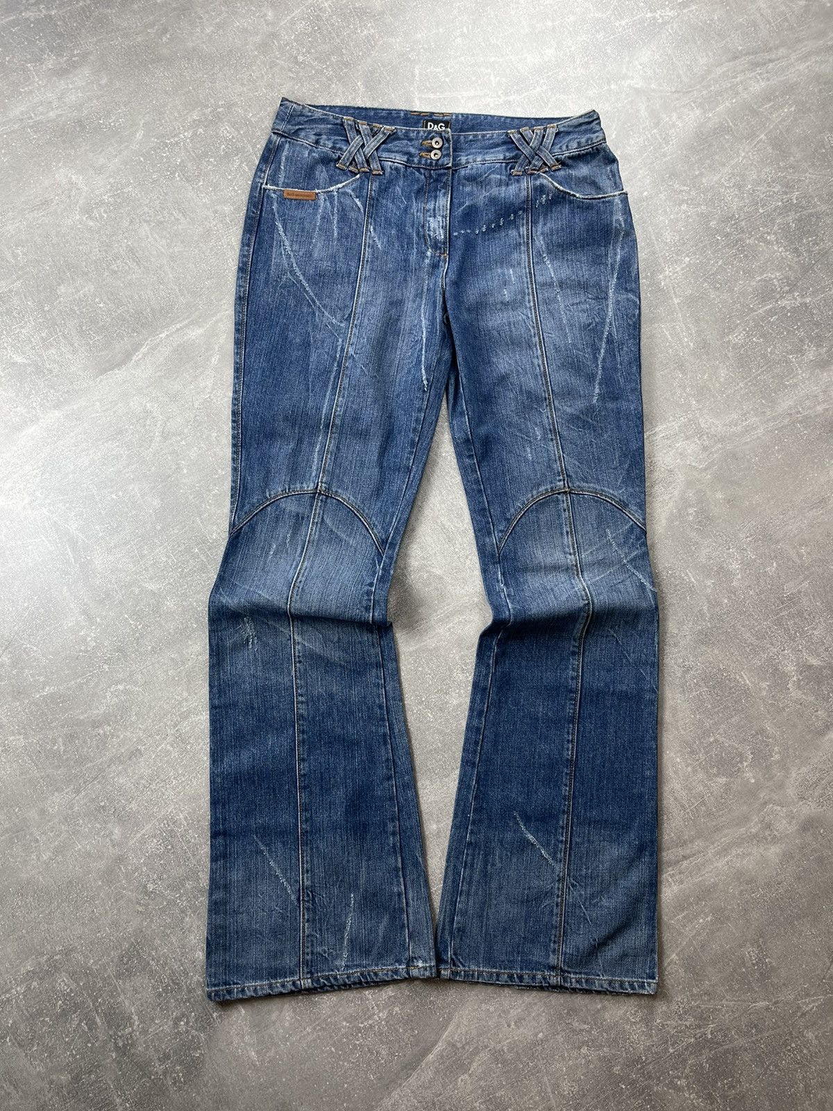 Dolce & Gabbana Dolce & Gabbana Distressed Flared Jeans Y2K Designer Denim Size 32" / US 10 / IT 46 - 6 Thumbnail