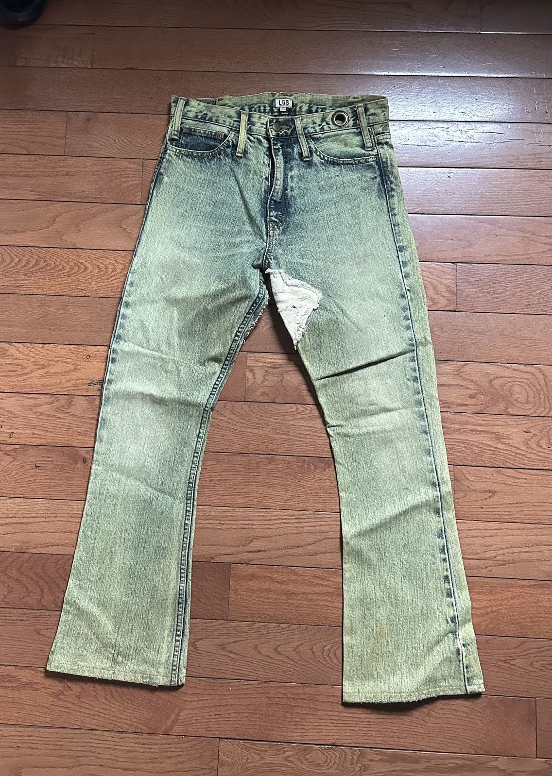 Le Grande Bleu (L.G.B.) LE GRANDE BLEU CRAZY PATCH DENIM Size US 27 - 2 Thumbnail