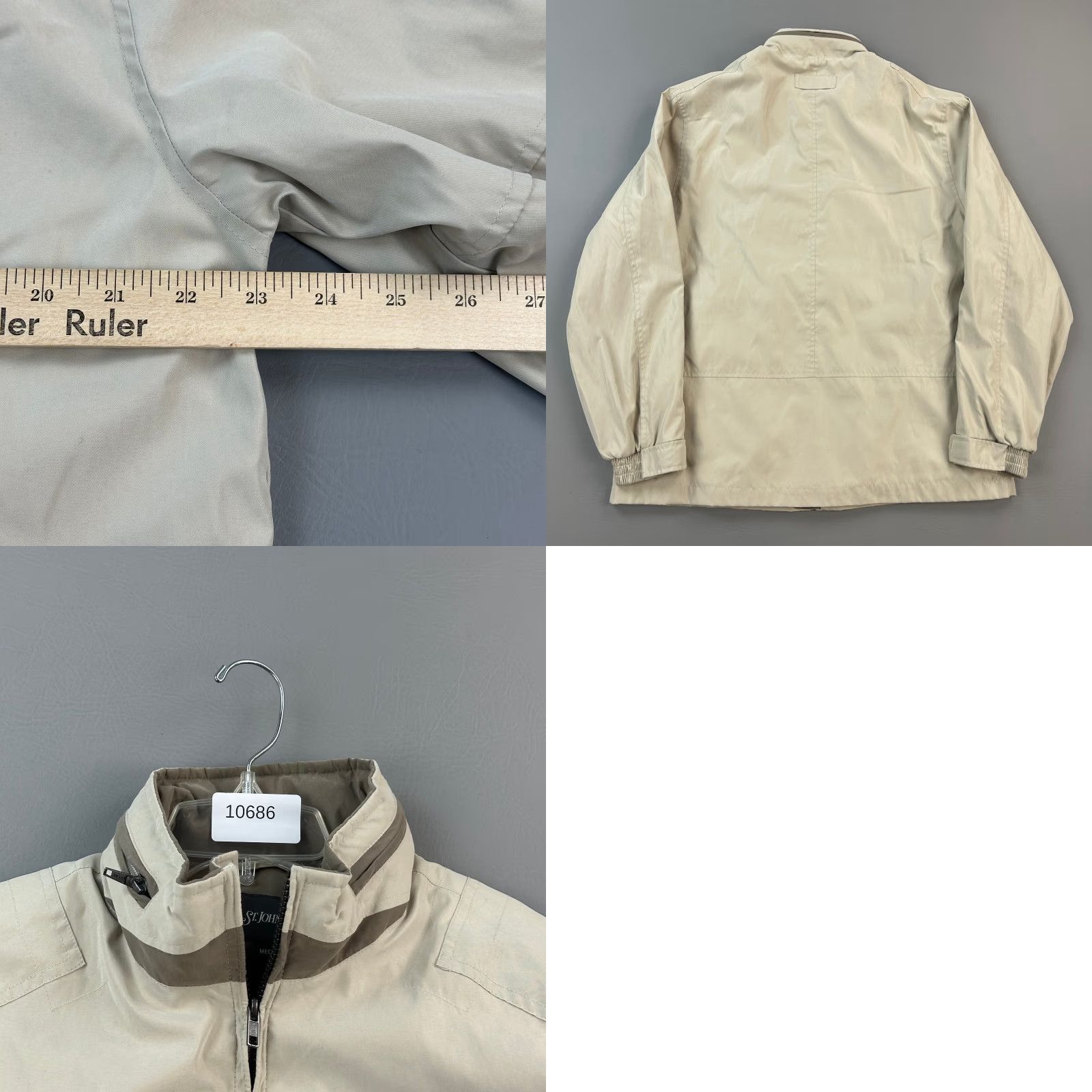 Vintage VINTAGE St Johns Bay Jacket Mens M Beige Hooded Full Zip Windbreaker Size US M / EU 48-50 / 2 - 8 Thumbnail