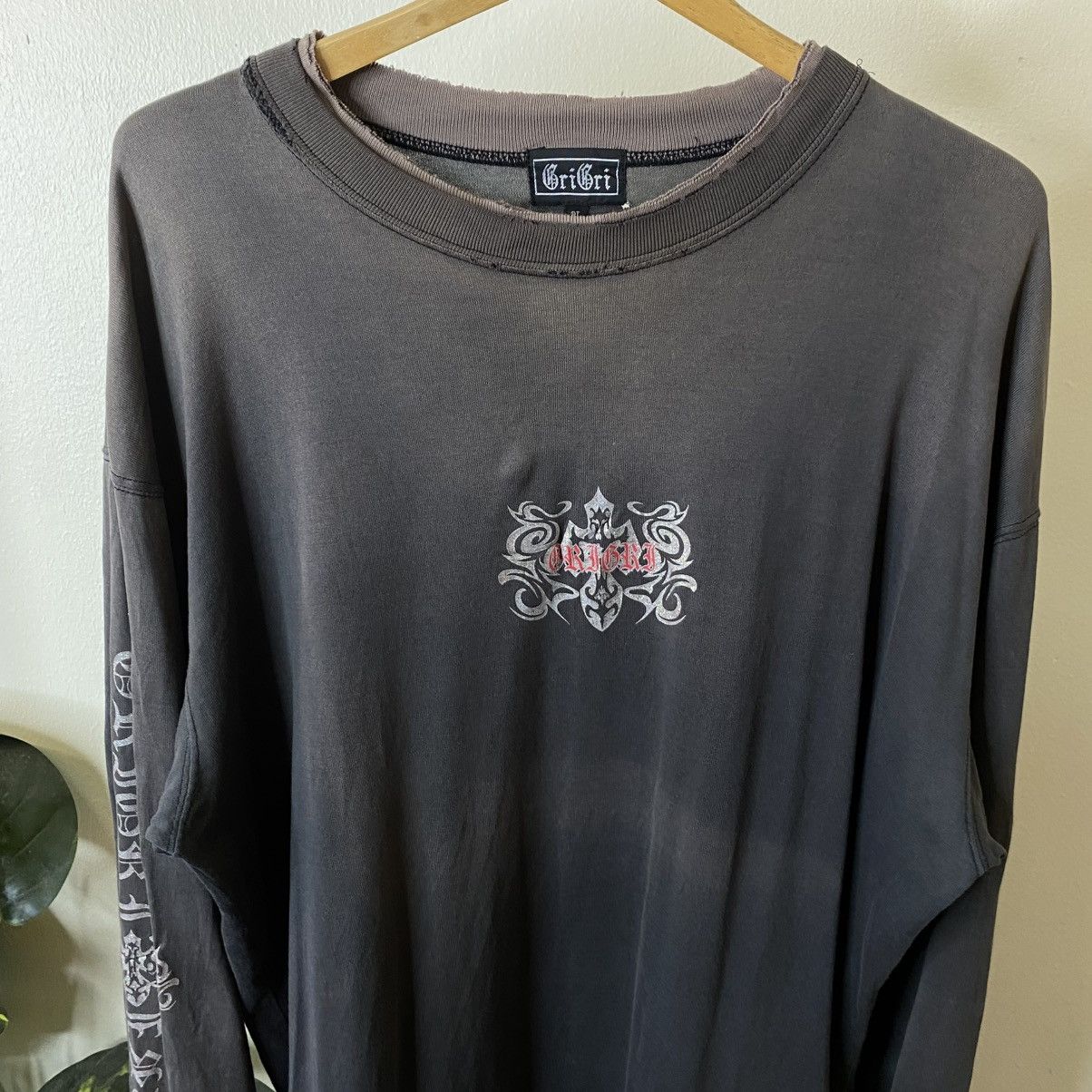 If Six Was Nine Y2k Grigri Tribal Japanese Cyber Gothic Punk Emo Grunge LS Size US XXL / EU 58 / 5 - 12 Thumbnail