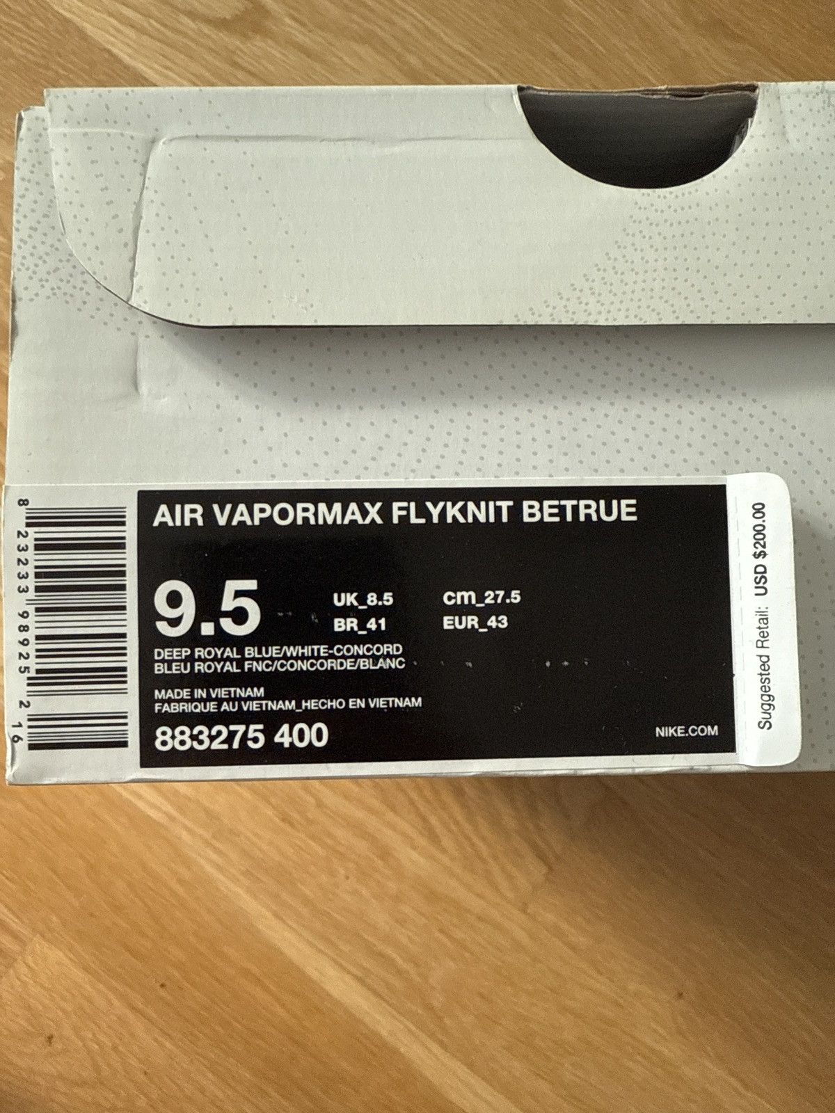 Nike AIR Vapormax Flyknit BETRUE Size US 9.5 / EU 42-43 - 8 Thumbnail