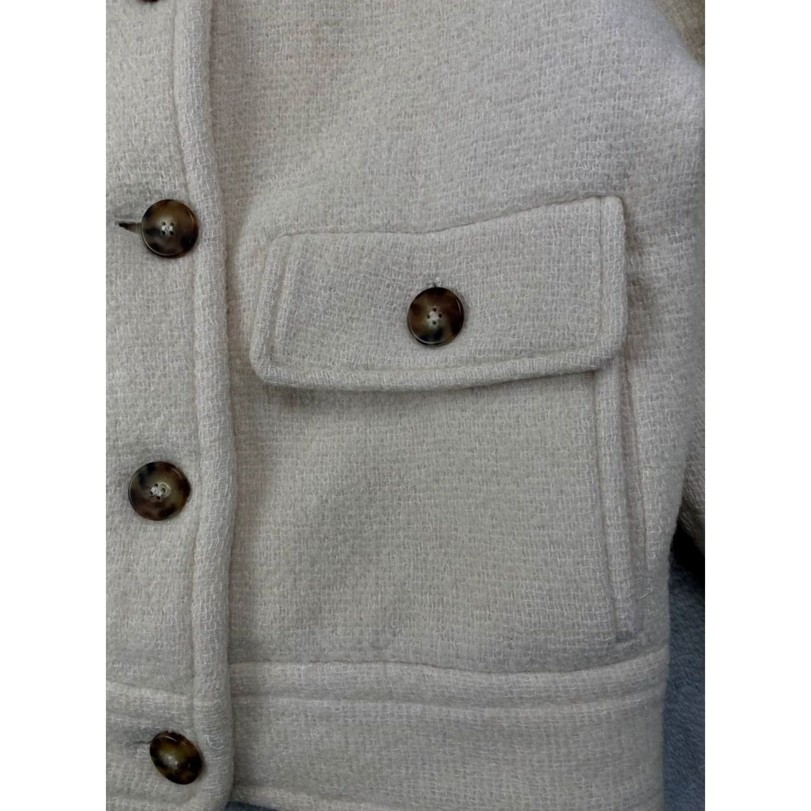 Vintage Sézane Coat Women Size 34 White Wool Size XXS / US 00 / IT 34 - 4 Thumbnail