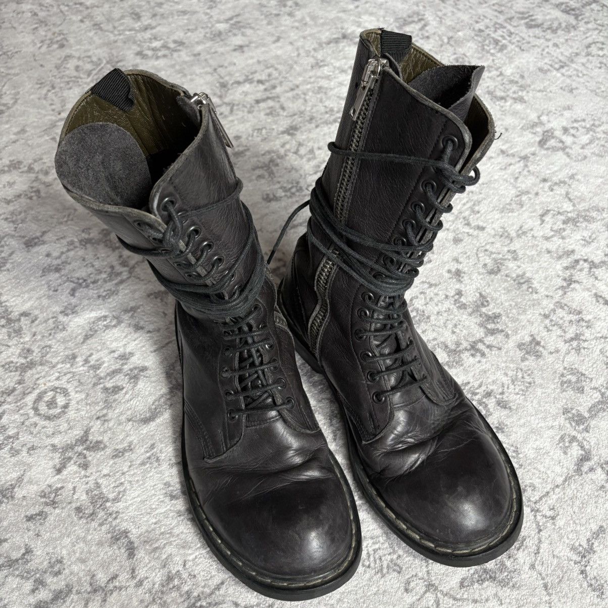 Rick Owens Rick Owens 2000s Crepe Sole Combat Boots | Size 40 Size US 8.5 / EU 41-42 - 2 Thumbnail