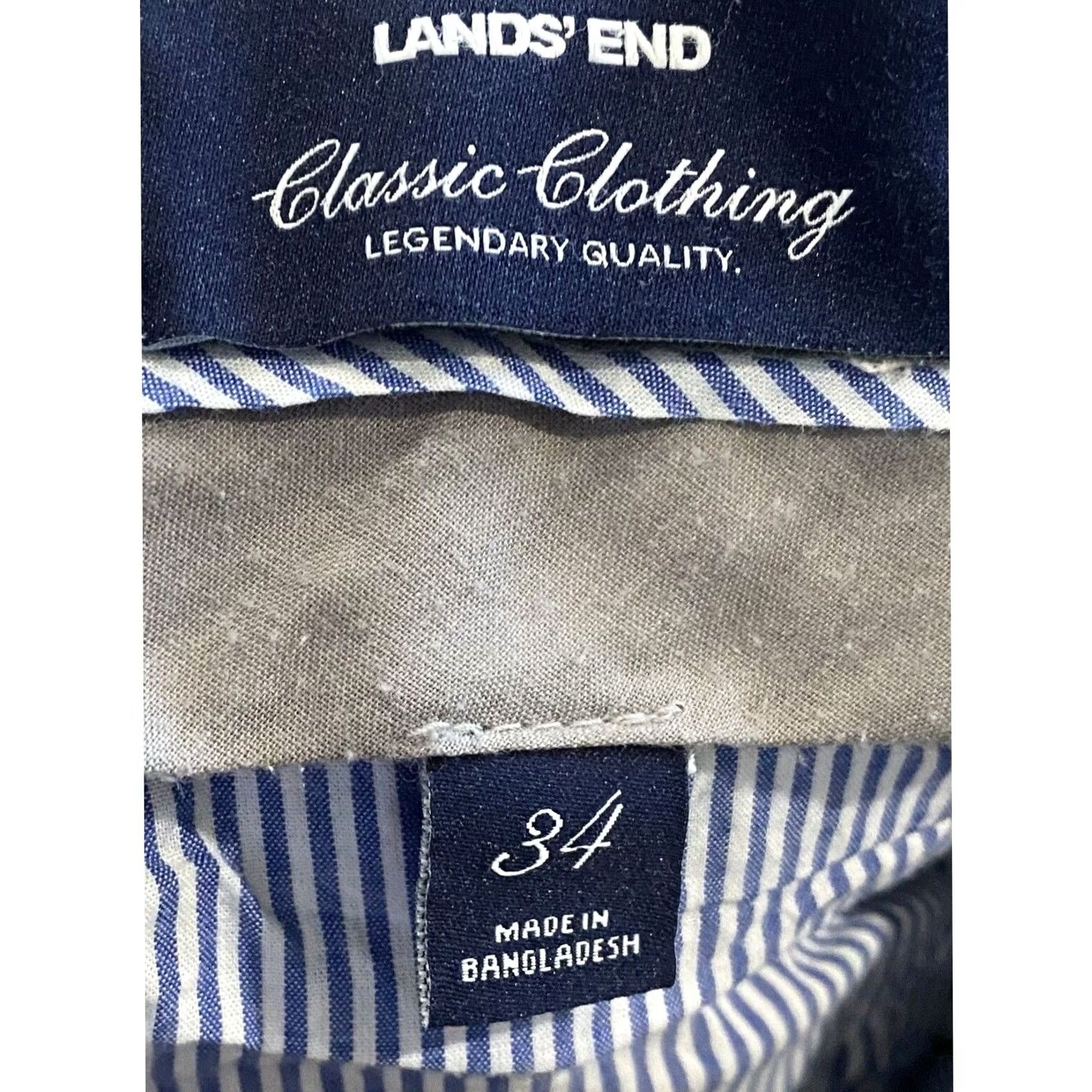 Lands' End Lands' End Corduroy Pants Men 34 Beige Tan Flat Front Straight Leg 28.5 Inseam Regular Belt Loops Size US 34 / EU 50 - 5 Thumbnail