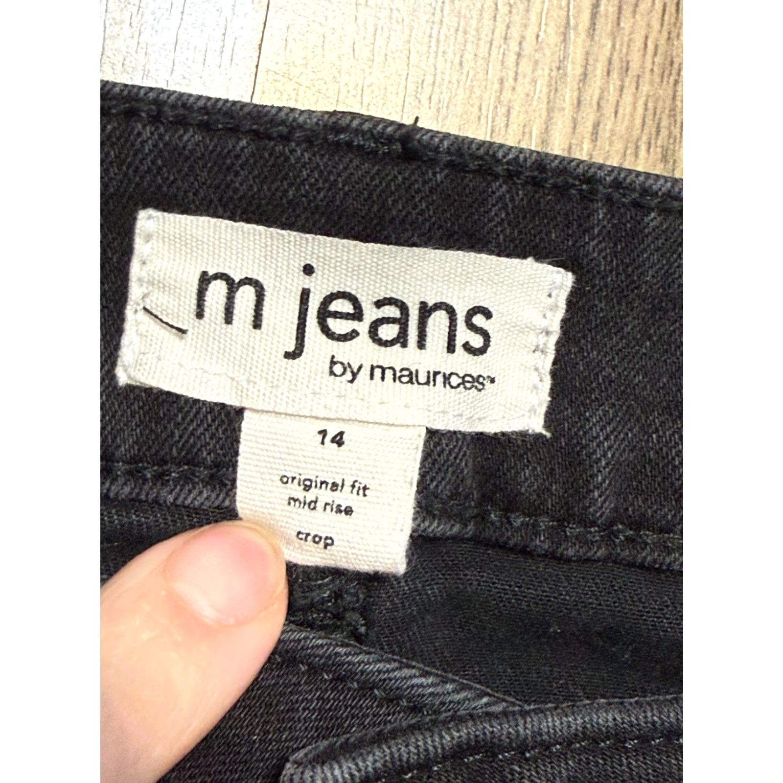 Vintage Maurices Jeans Capris Women's Size 14 Black Original Fit Pockets Button Regular Size 36" / US 14 / IT 50 - 3 Thumbnail